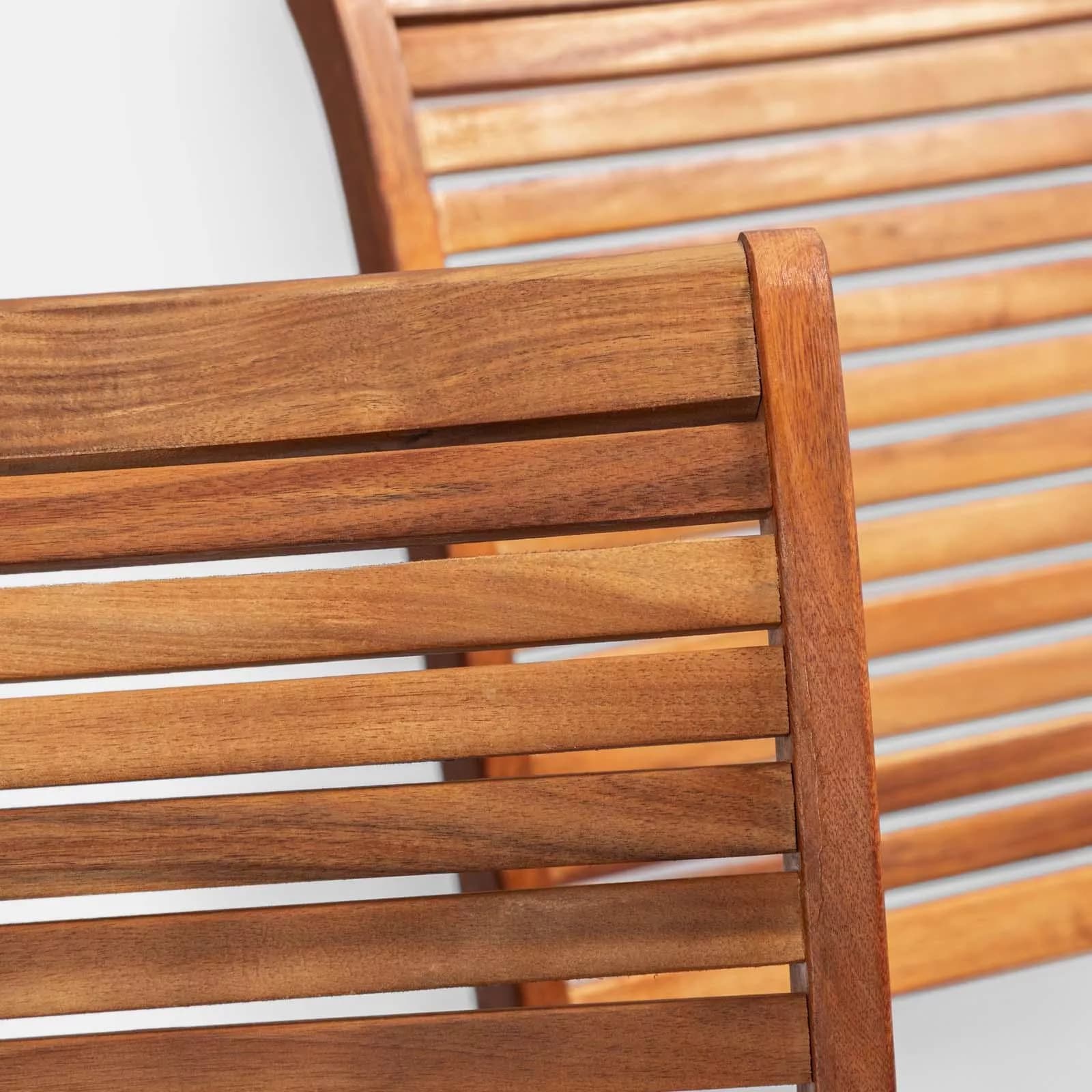 Set pranzo tavolo allungabile 150/200x100 cm e 4 sedie in legno di acacia – Paja