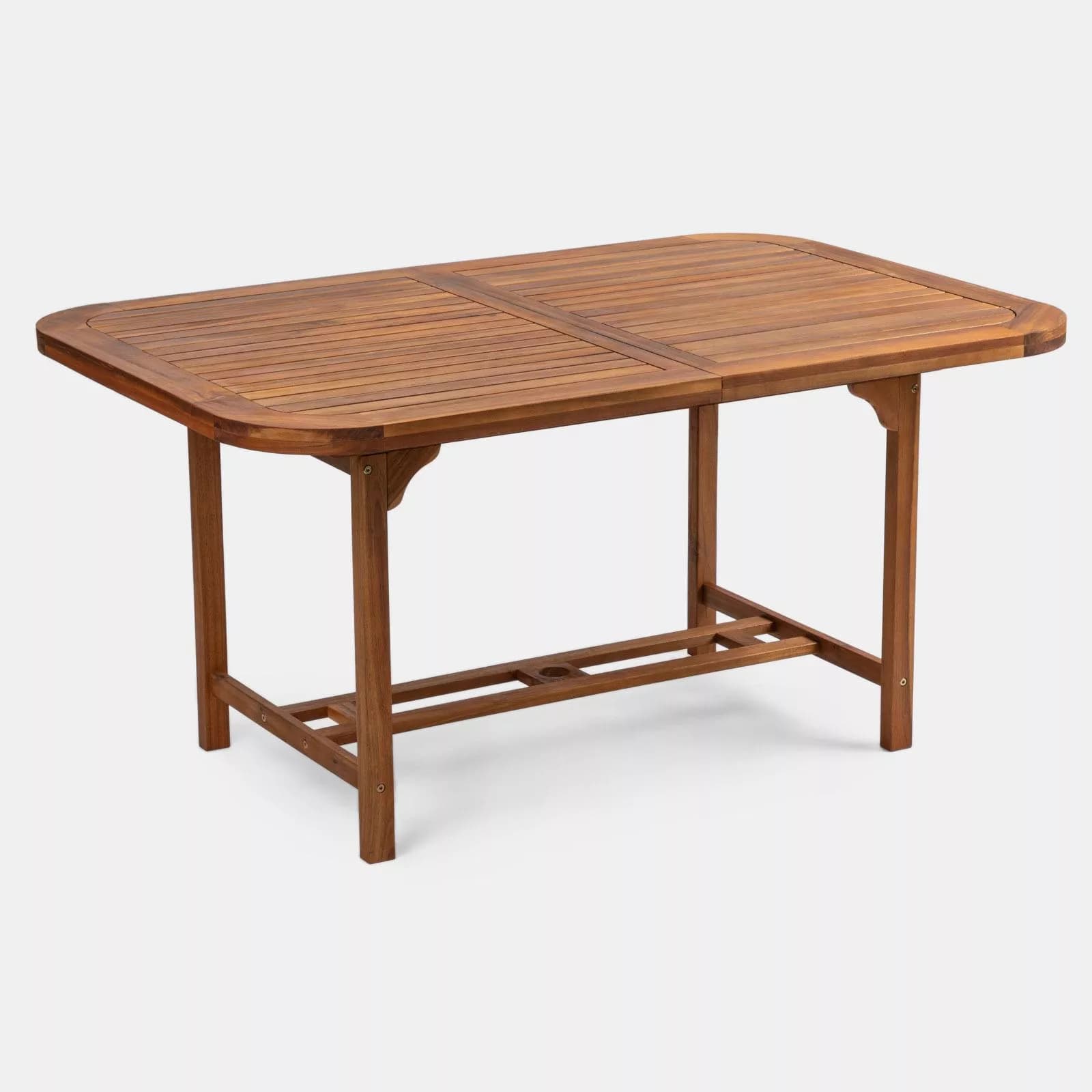 Set pranzo tavolo allungabile 150/200x100 cm e 4 sedie in legno di acacia – Paja