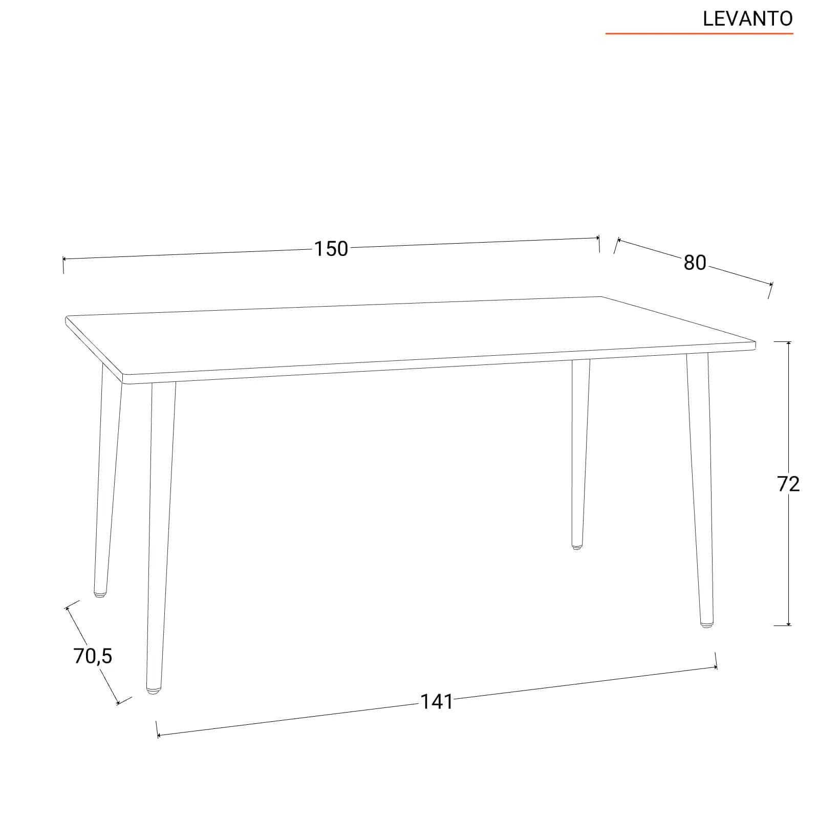 Set pranzo tavolo 150x80 cm e 4 sedie con braccioli in corda ocra - Levanto