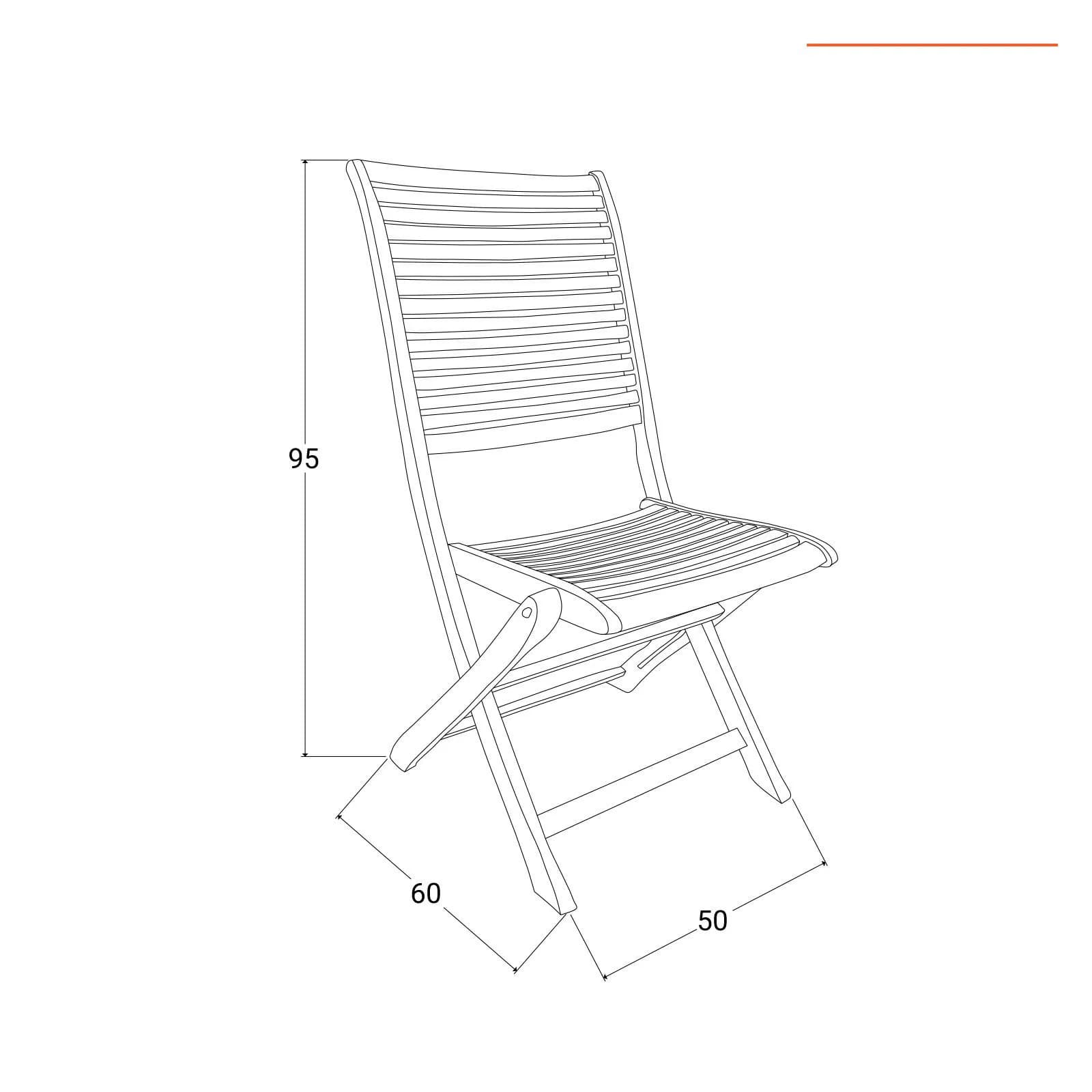 Set pranzo con tavolo 160x80 cm con 4 sedie pieghevoli in legno di acacia - Paja
