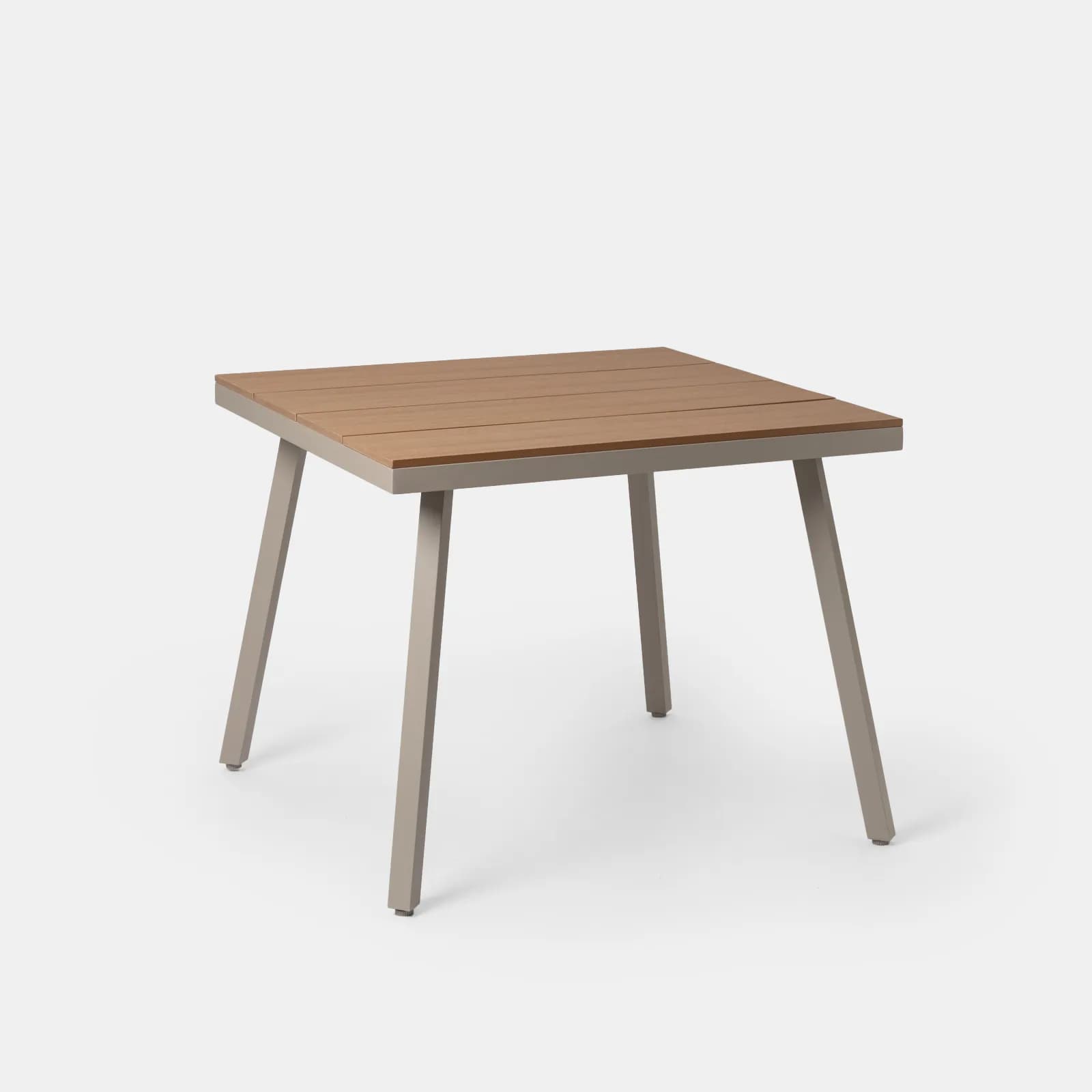 Set pranzo tavolo 90x90 cm e 4 sedie in metallo e corda tortora - Ibisco
