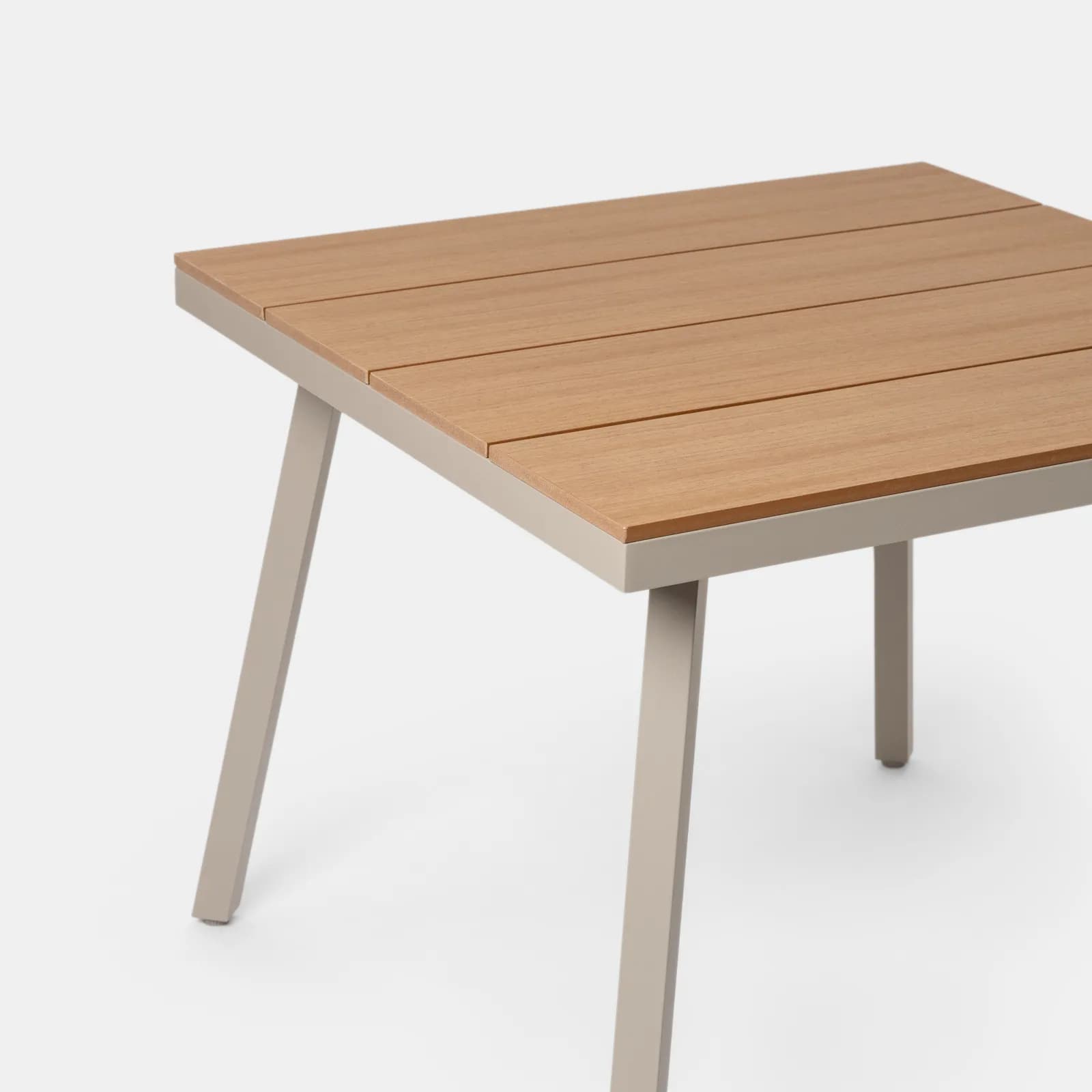 Set pranzo tavolo 90x90 cm e 4 sedie in metallo e corda tortora - Ibisco