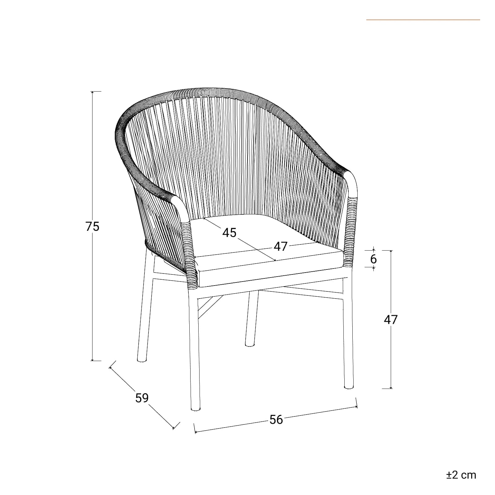 Set relax 2 posti con tavolino 90x50 cm in alluminio e corda antracite - Zelegant