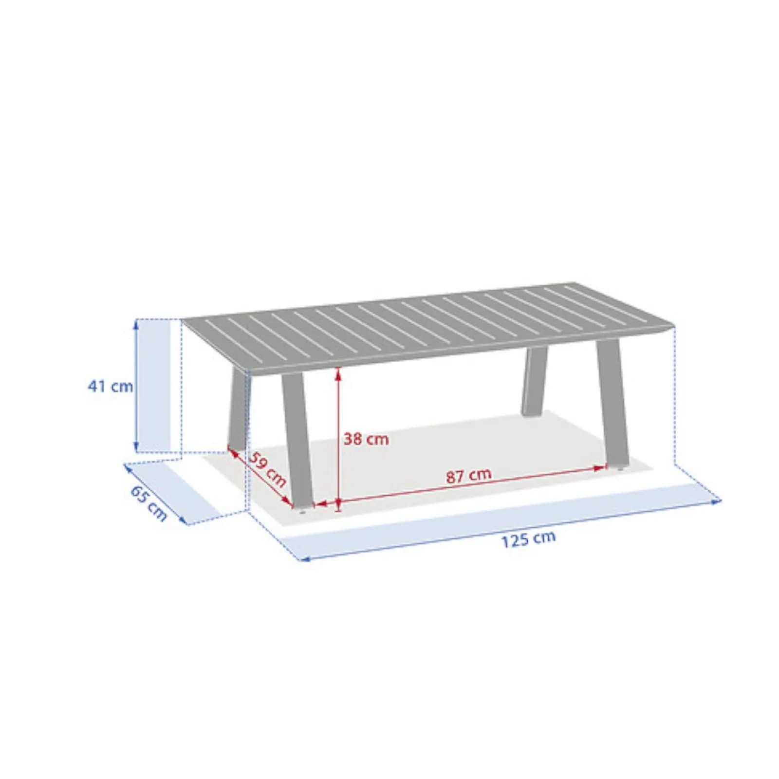 Set relax 5 posti in alluminio argilla con cuscini - Sahari