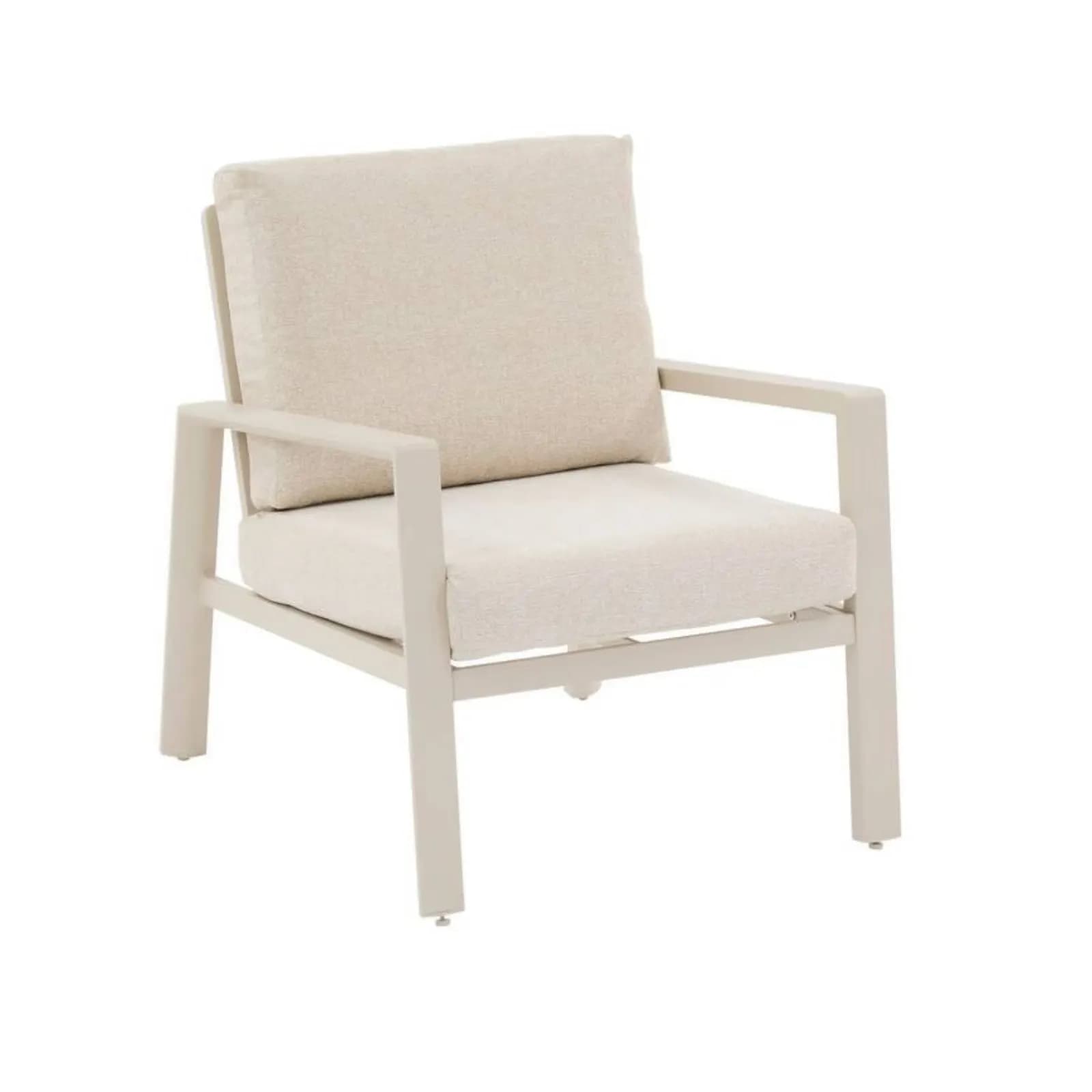 Set relax 5 posti in alluminio argilla con cuscini - Sahari
