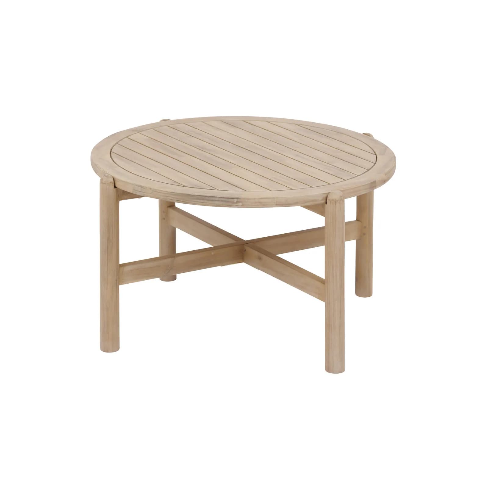 Set relax con 2 divani 2 poltrone e 2 tavolini in legno di acacia con cuscini tortora - Nede