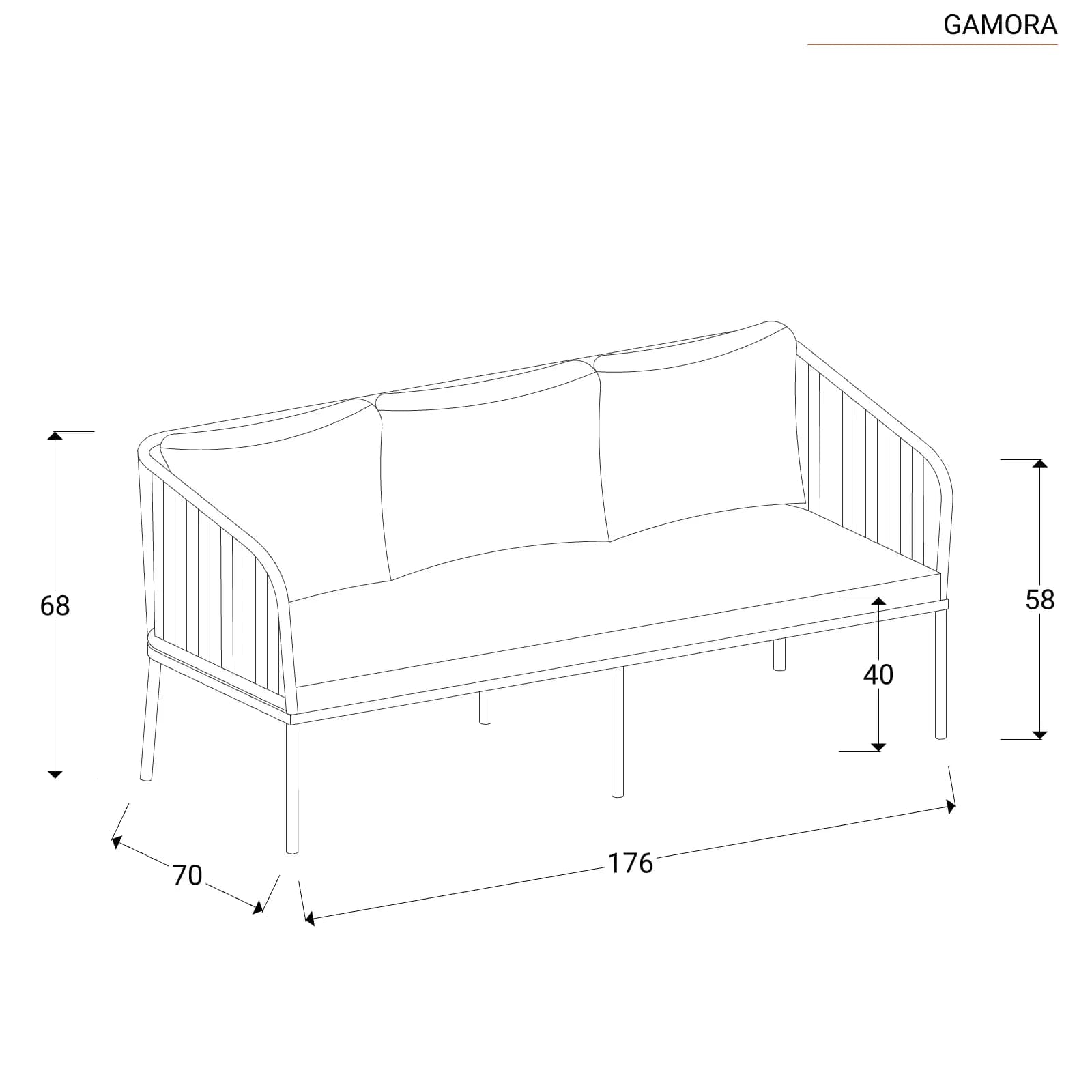 Set relax da giardino 5 posti in corda verde con cuscini tortora - Gamora