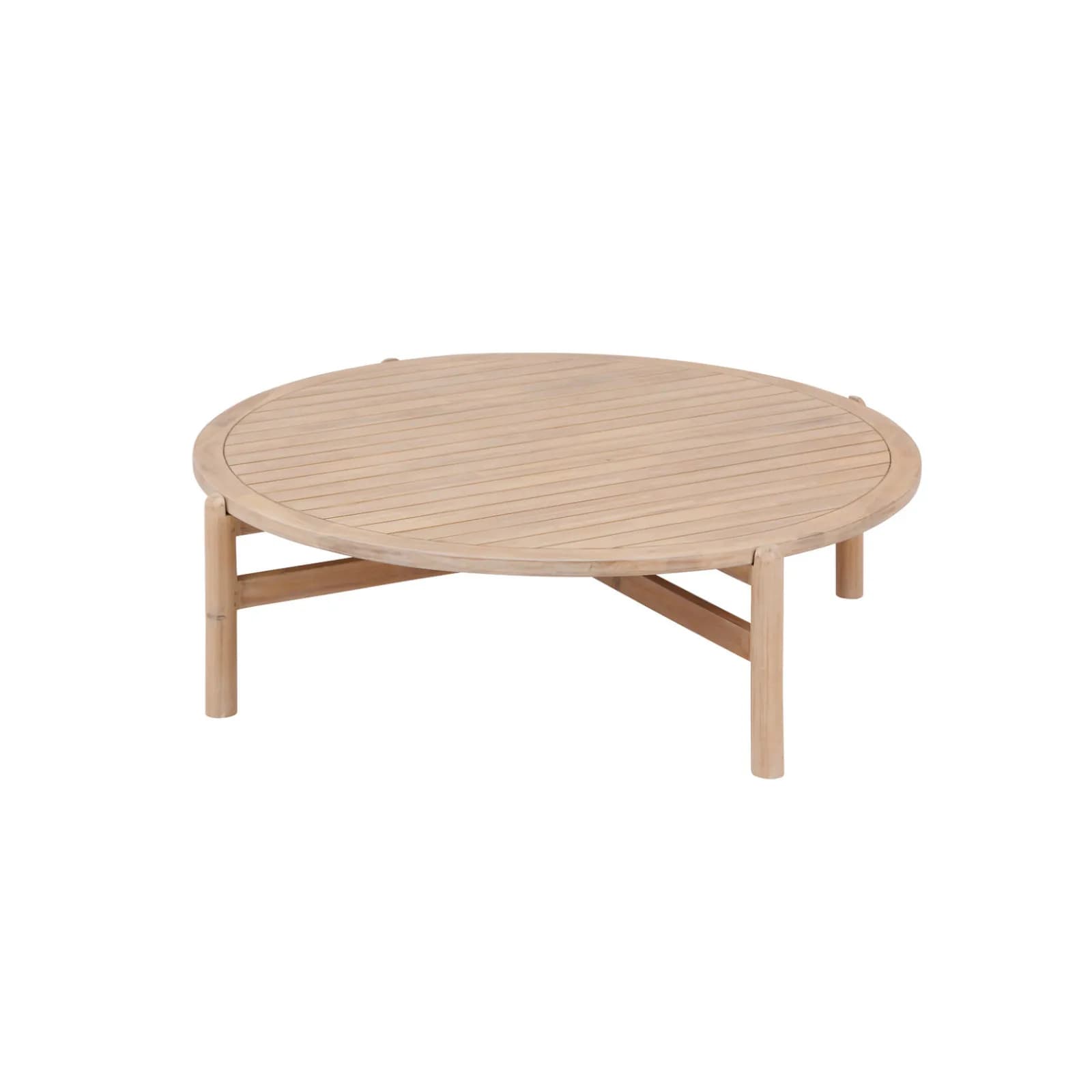 Set relax con divano due posti 2 poltrone e tavolino in legno di acacia con cuscini tortora - Nede