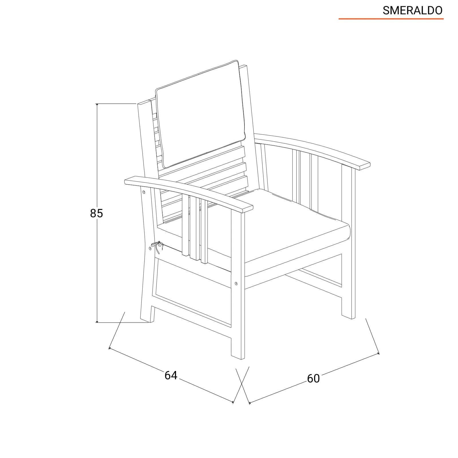 Set relax da giardino 4 posti in legno di acacia con cuscini tortora - Smeraldo