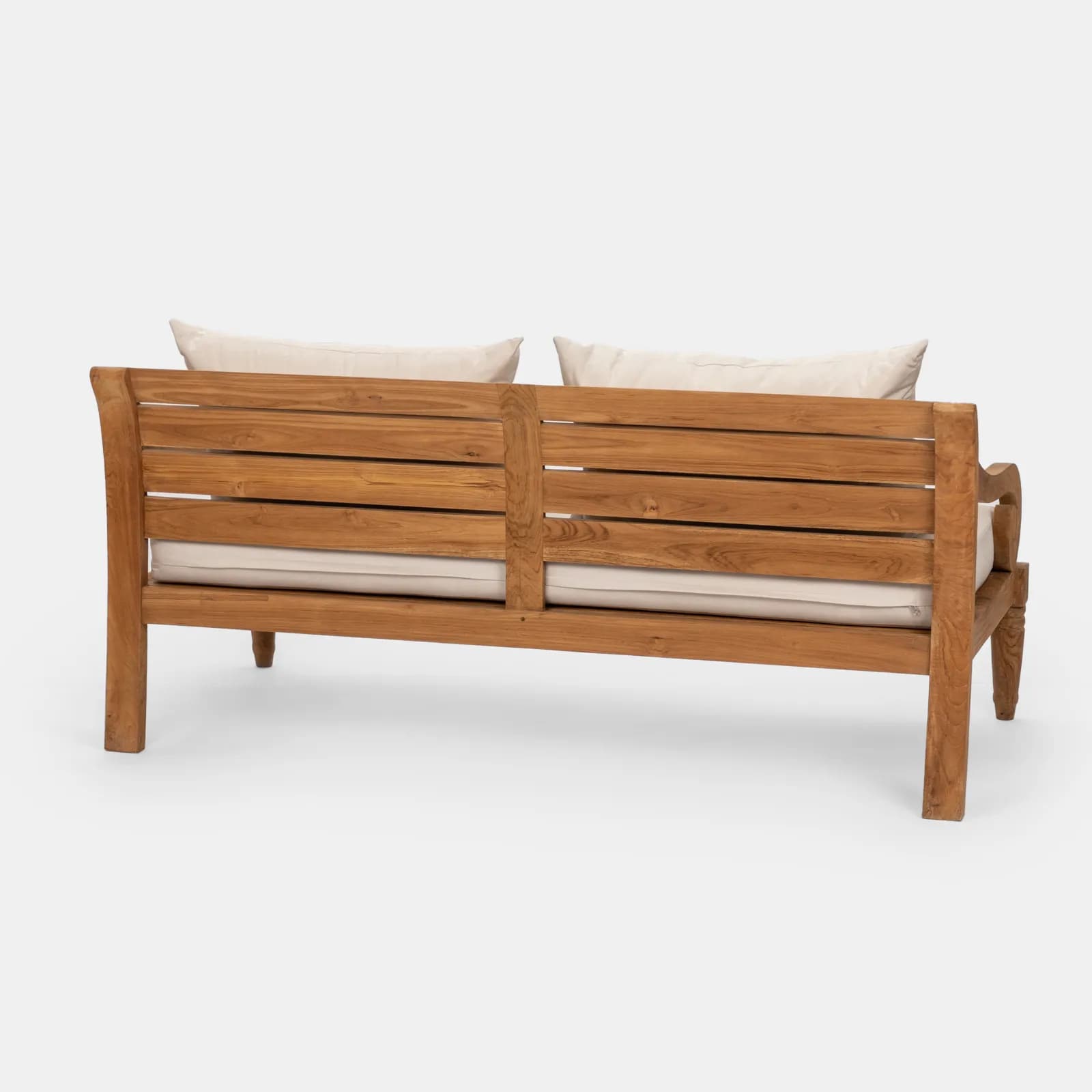 Set relax da giardino in teak con cuscini ecrù e tavolino - Belem