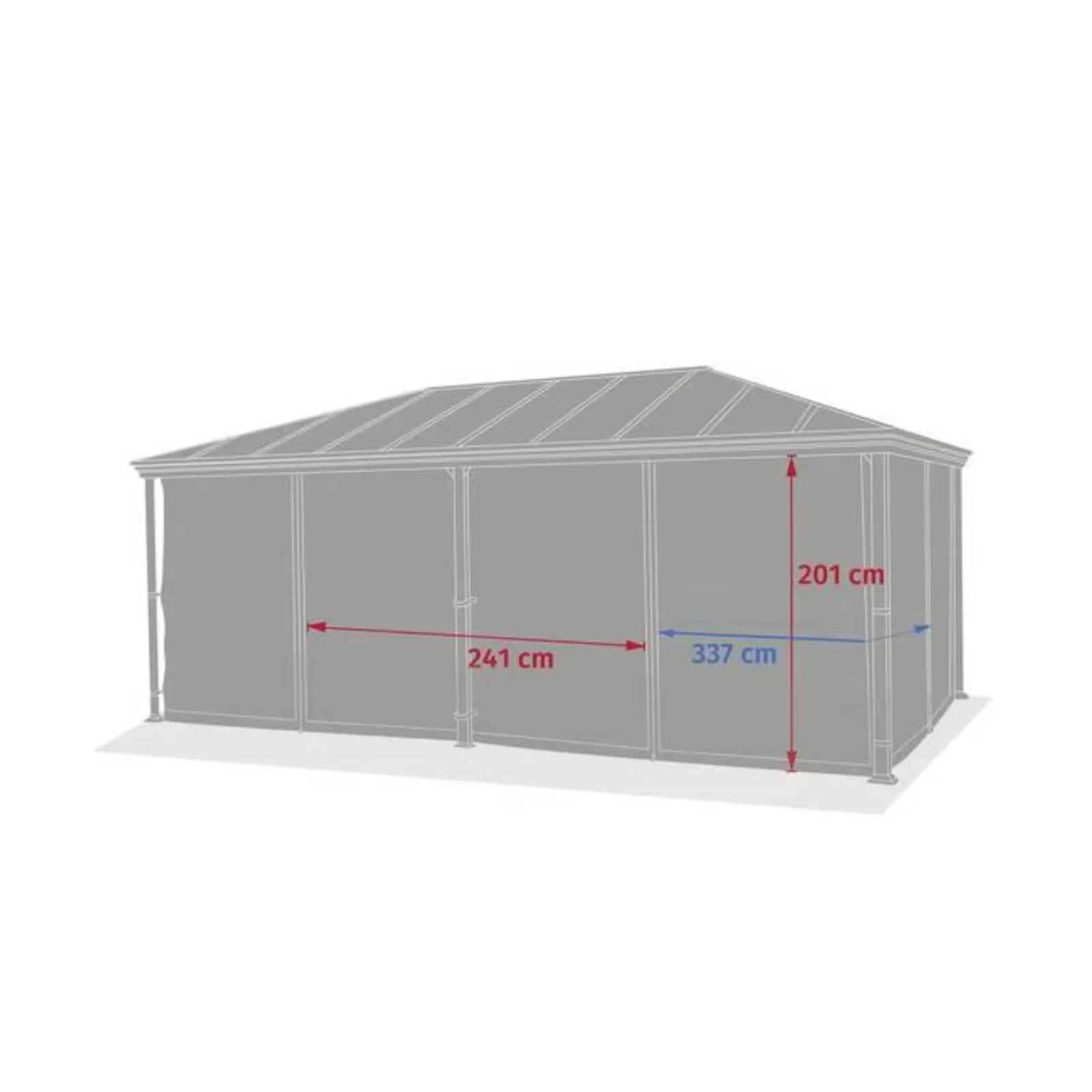Set zanzariere in poliestere grigio per gazebo 3 x 6 m - Shine