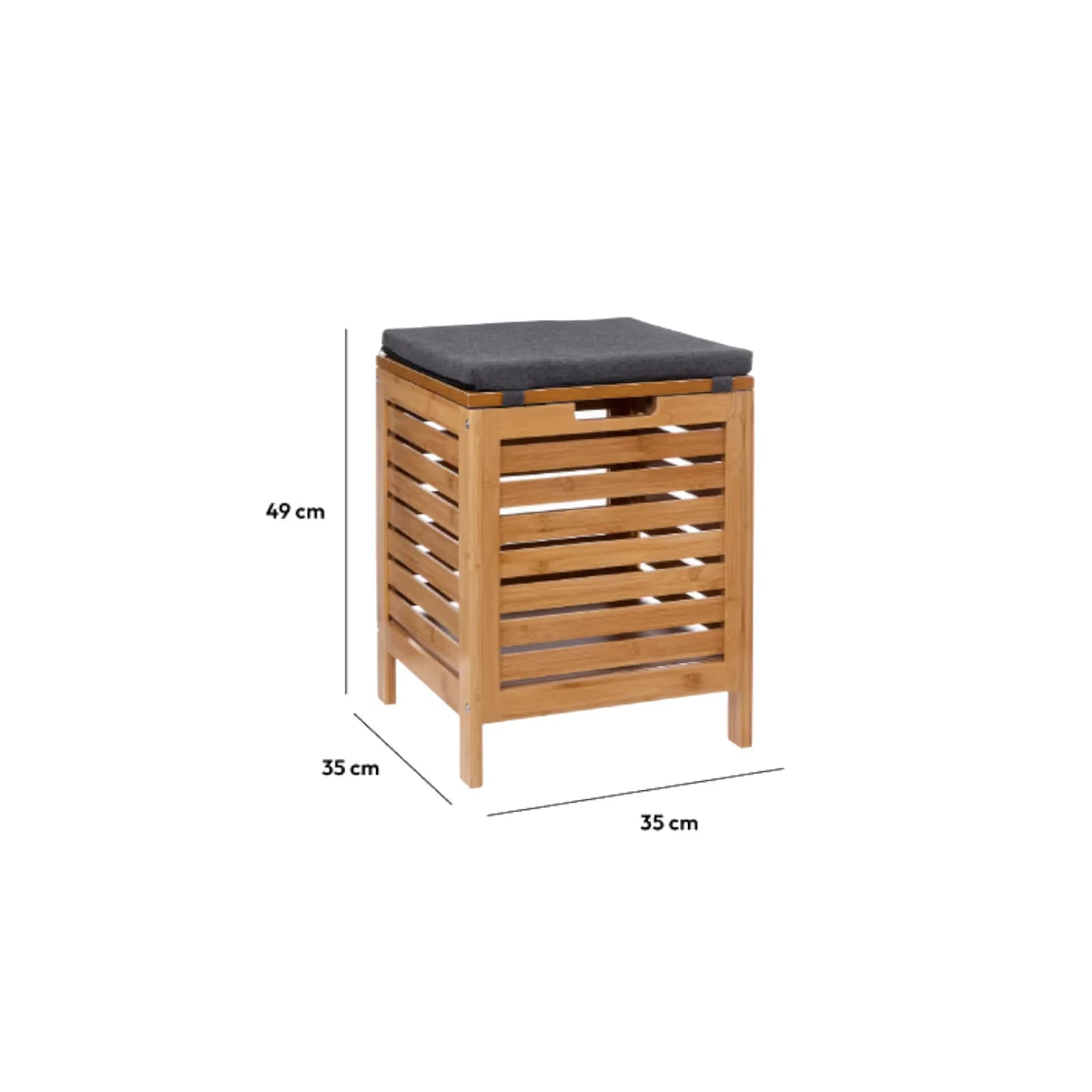 Sgabello contenitore con cuscino in bambù - Gabut
