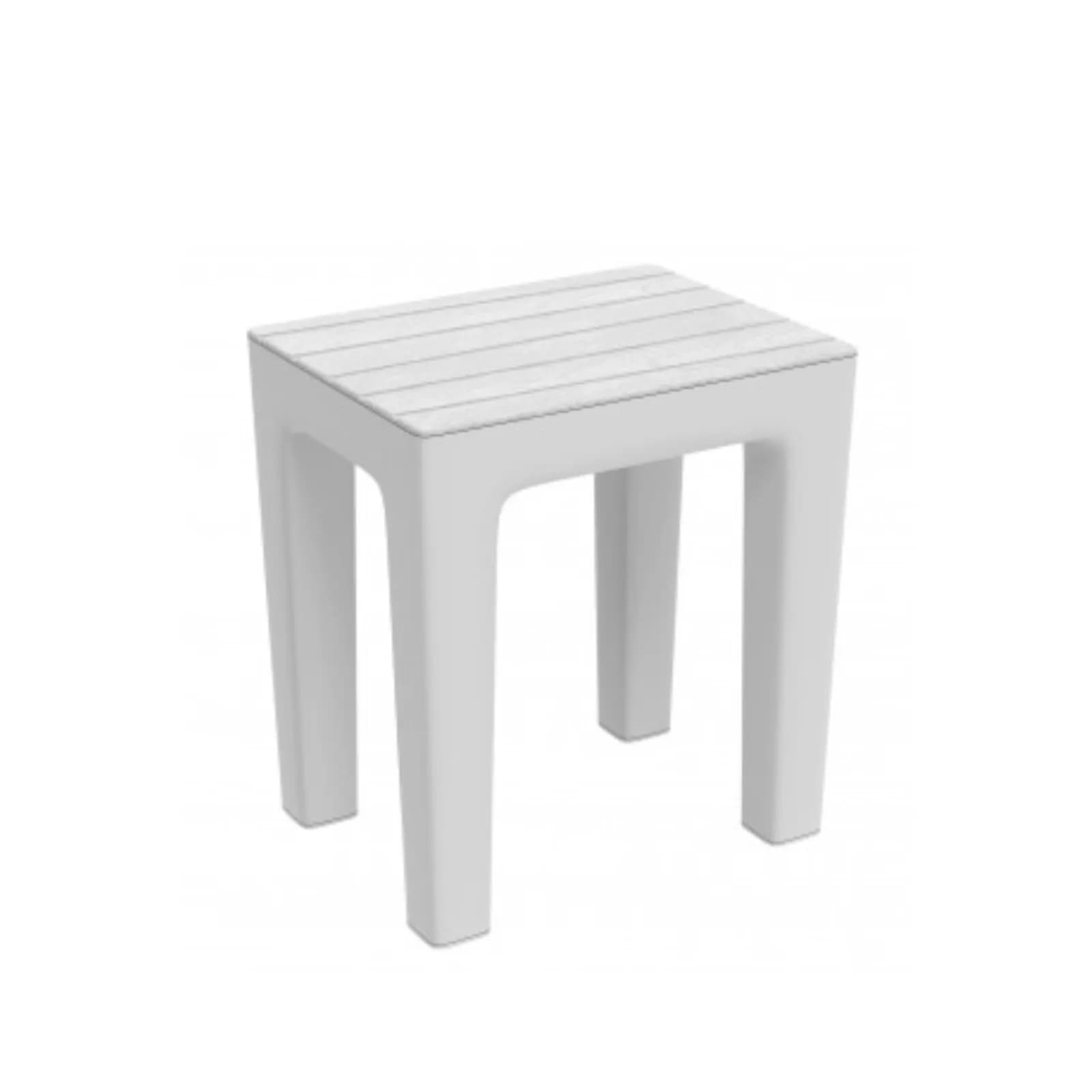 Sgabello multiuso in polipropilene bianco con seduta effetto legno - Woody