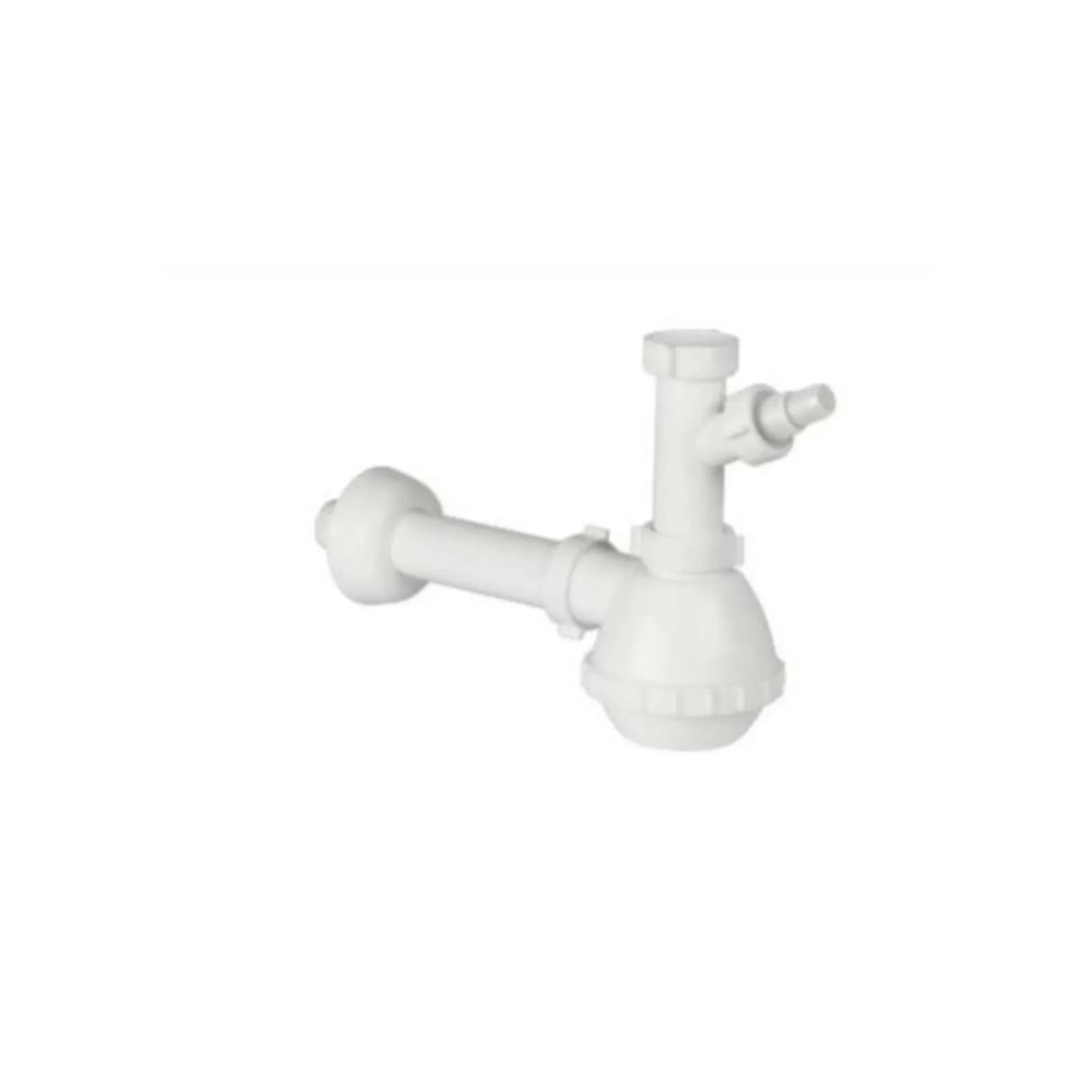 Sifone a fiasco con canotto e rosetta per lavello singolo 1''1/2x40/32mm