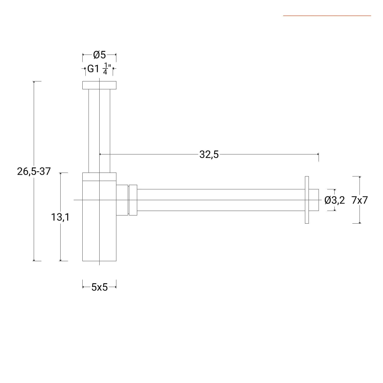 Sifone squadrato per lavabo in acciaio inox 316 satinato – Pure
