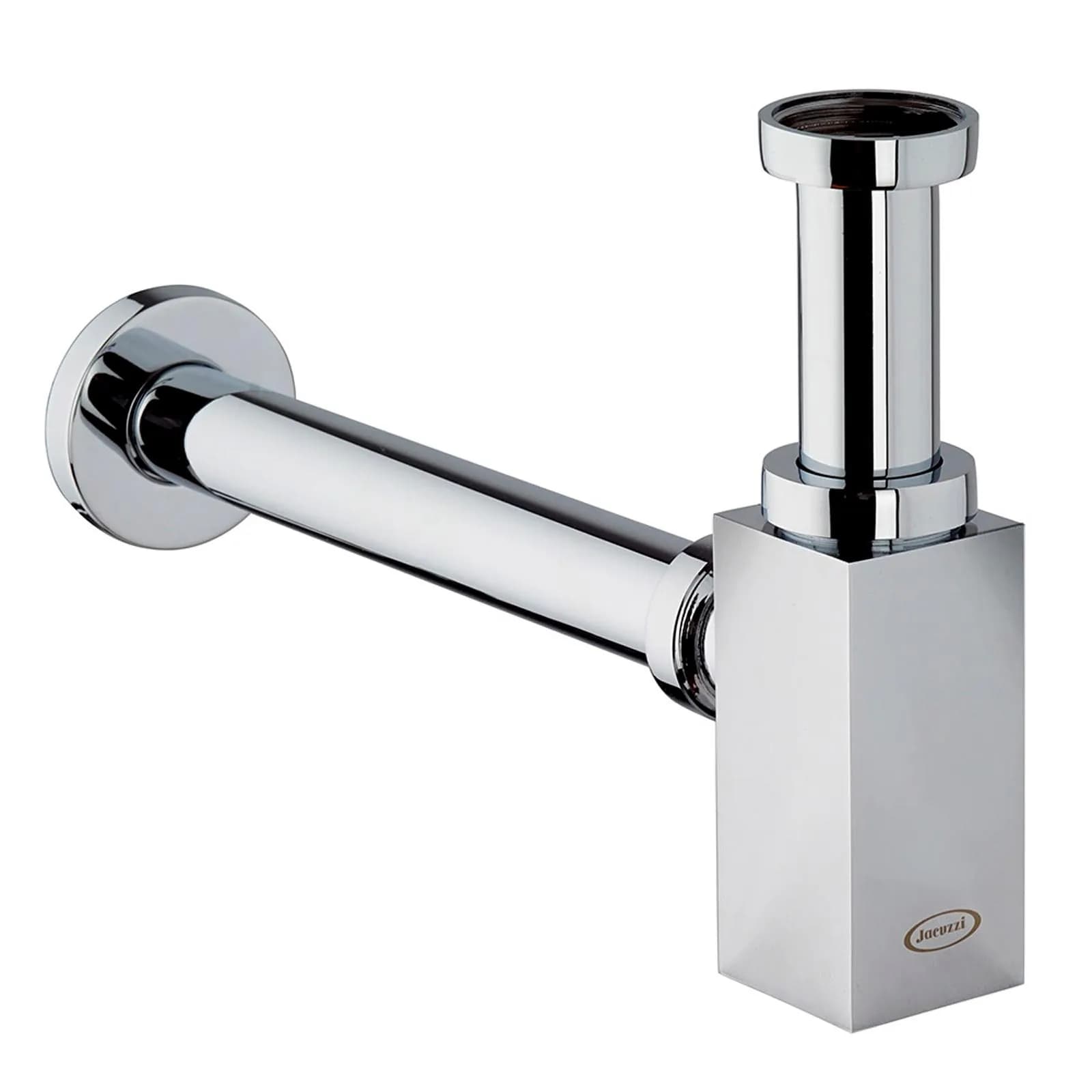 Sifone squadrato Jacuzzi - Rubinetteria universale a bottiglia in ottone cromato per lavabo