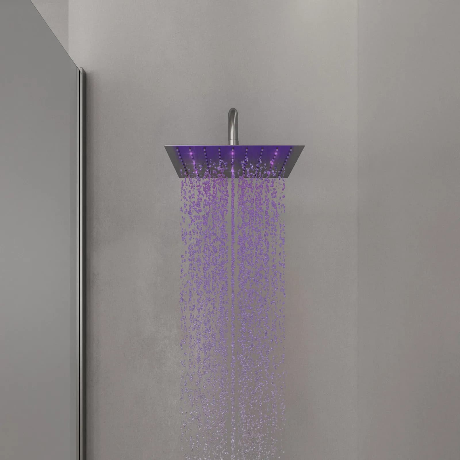 Soffione doccia a led 30x30 cm acciaio ultraslim finitura a specchio - Acq+