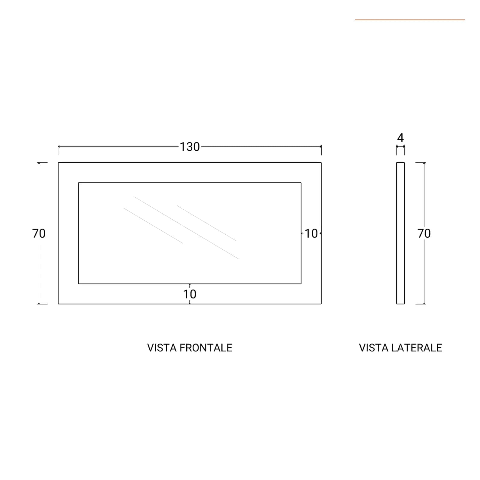 Specchio 130x70 cm in legno di teak grezzo - Sidonia