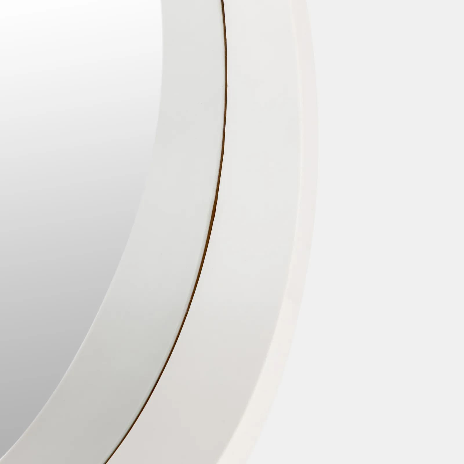 Specchio Ø 50 cm con cornice e cordino in polipropilene bianco - Maize