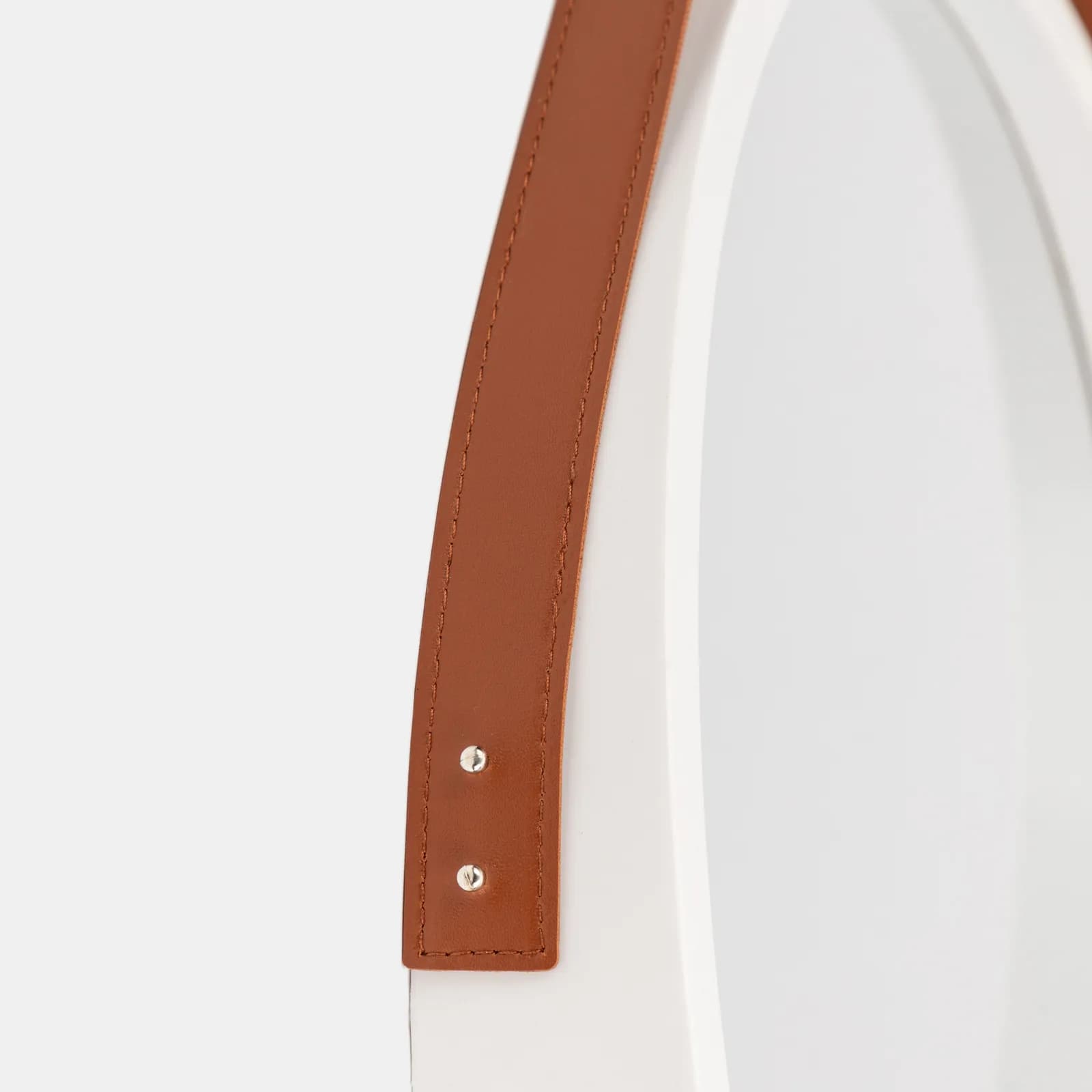 Specchio Ø 50 cm con cornice e cordino in polipropilene bianco - Maize