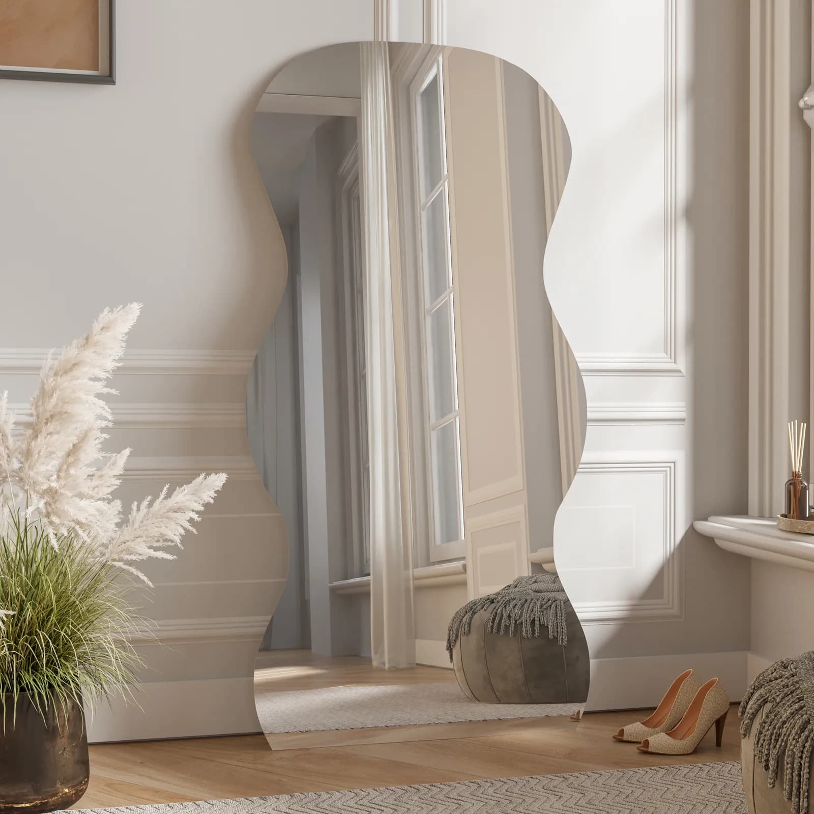 Specchio 80x160h cm da parete o da terra cornice filo lucido - Wyrl