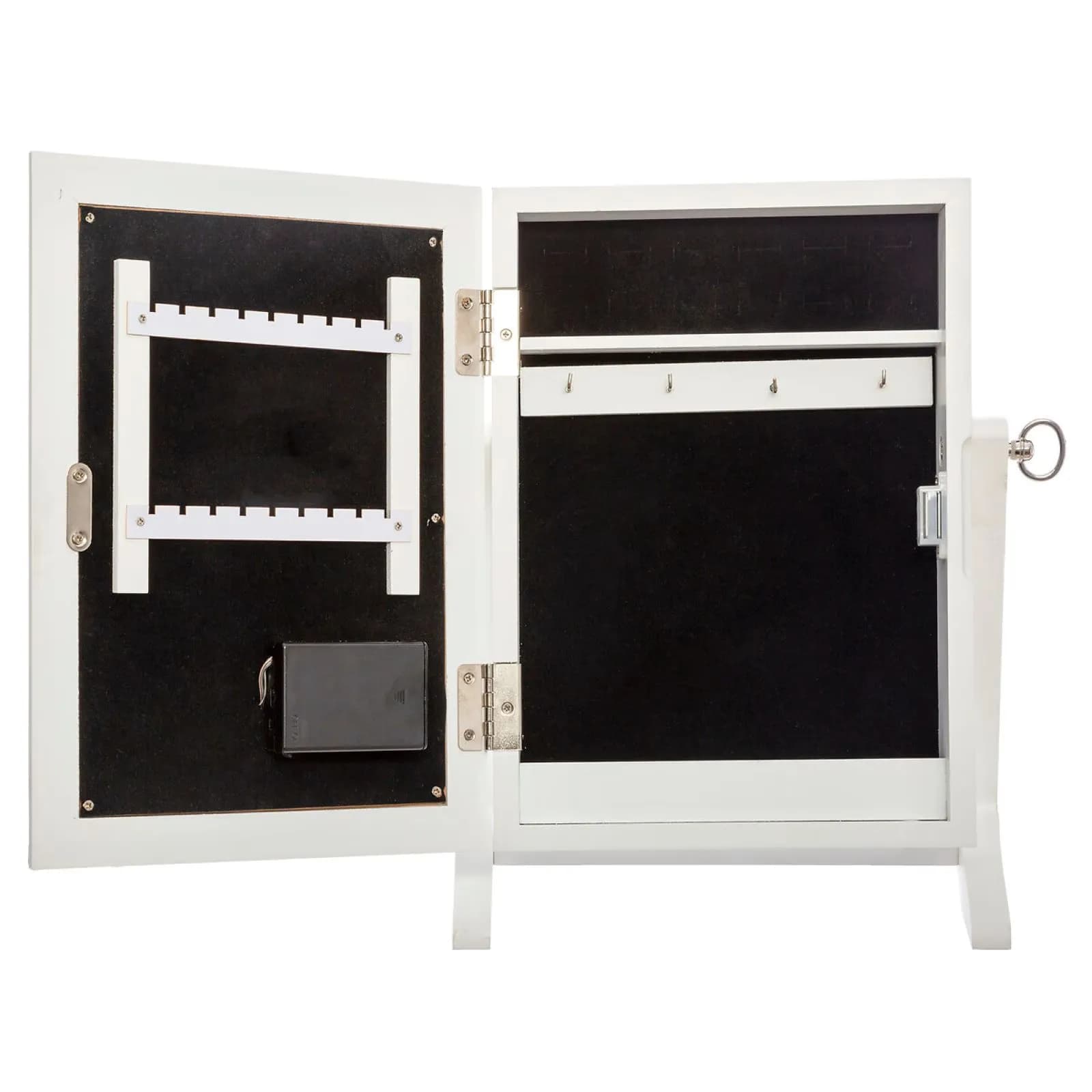 Specchio contenitore 35h cm bianco con illuminazione LED e accensione touch - Nadin