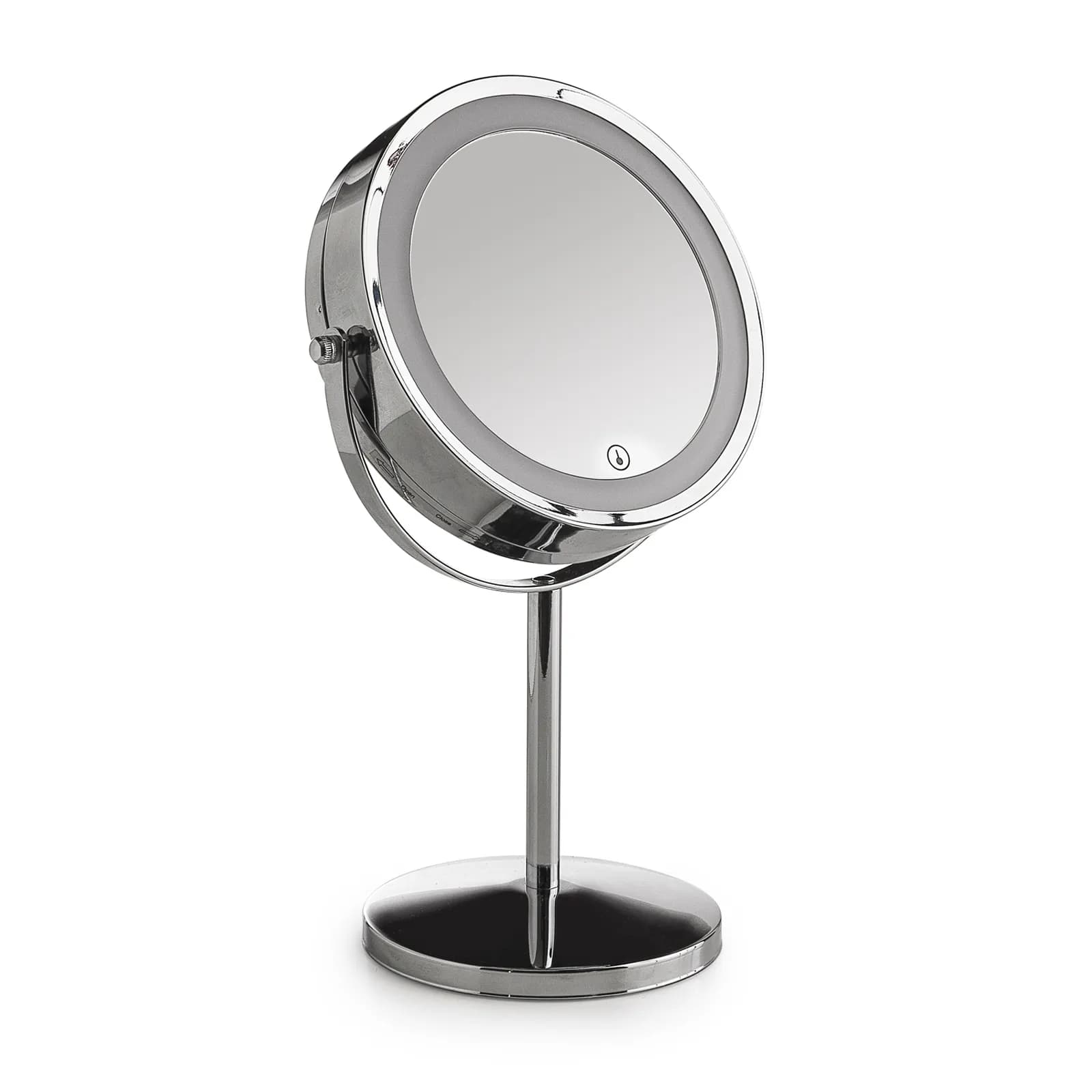 Specchio d'appoggio led bifacciale con ingranditore 5X cromo - Gemma di Gedy