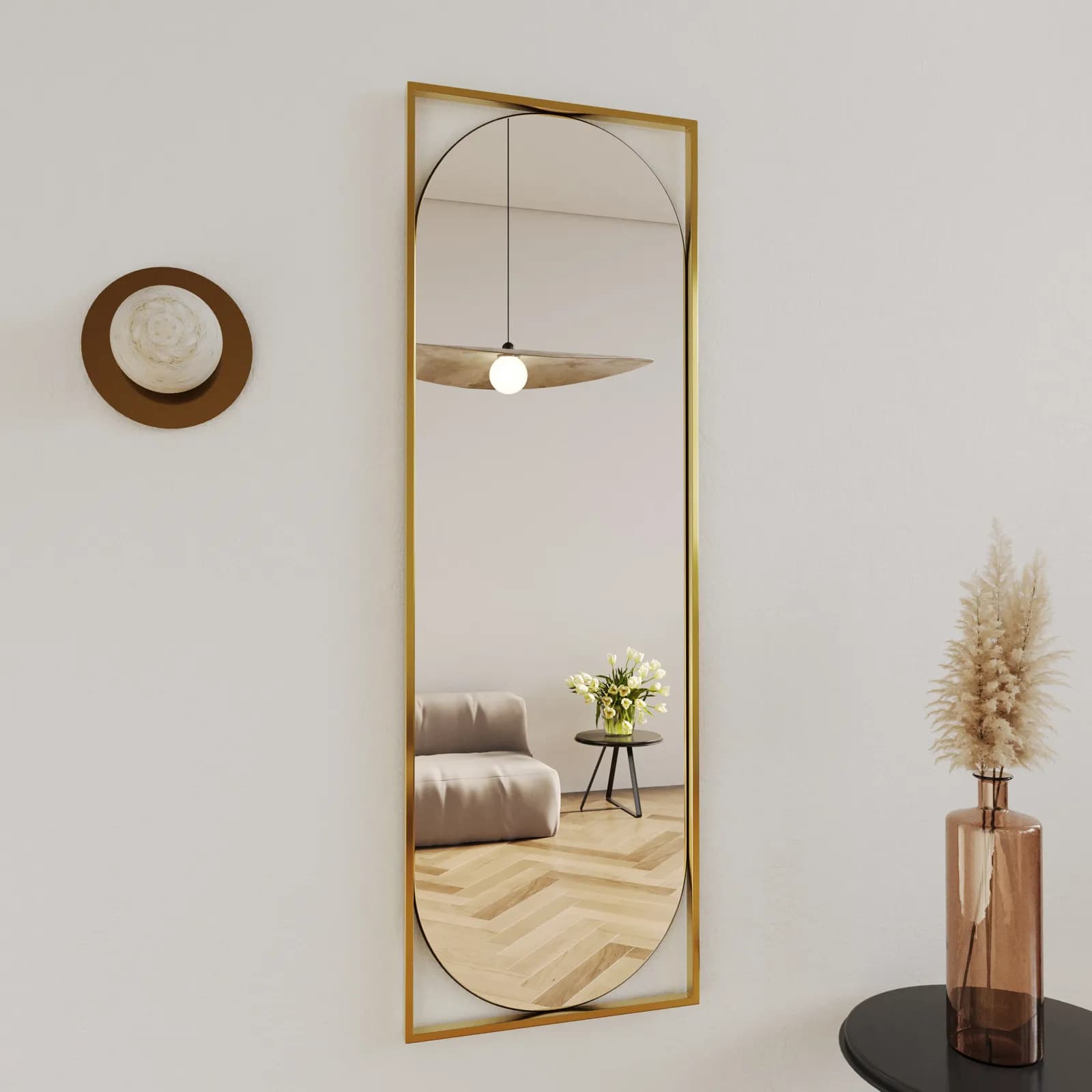 Specchio da interno 50x150h cm con cornice in metallo oro - Chandler