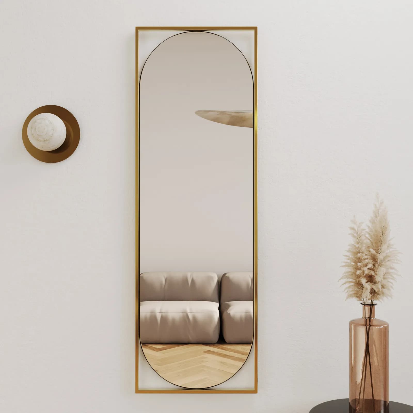 Specchio da interno 50x150h cm con cornice in metallo oro - Chandler