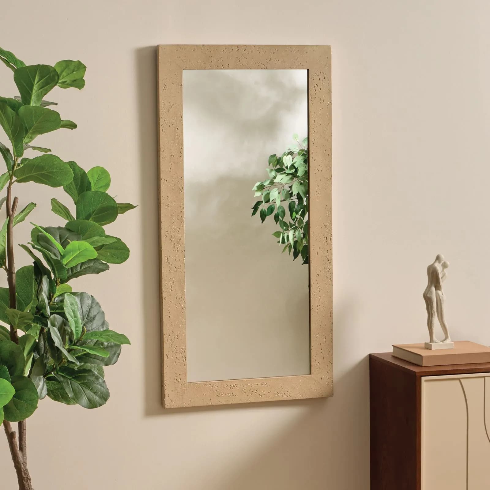 Specchio da interno 60x120 cm reversibile effetto marmo travertino