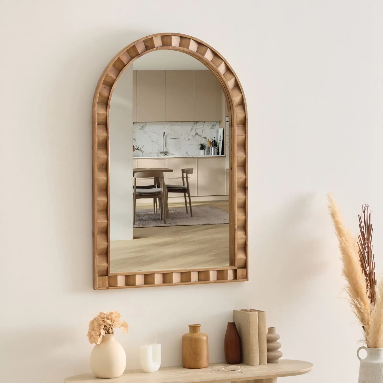 Specchio da interno 71x107h cm in legno naturale