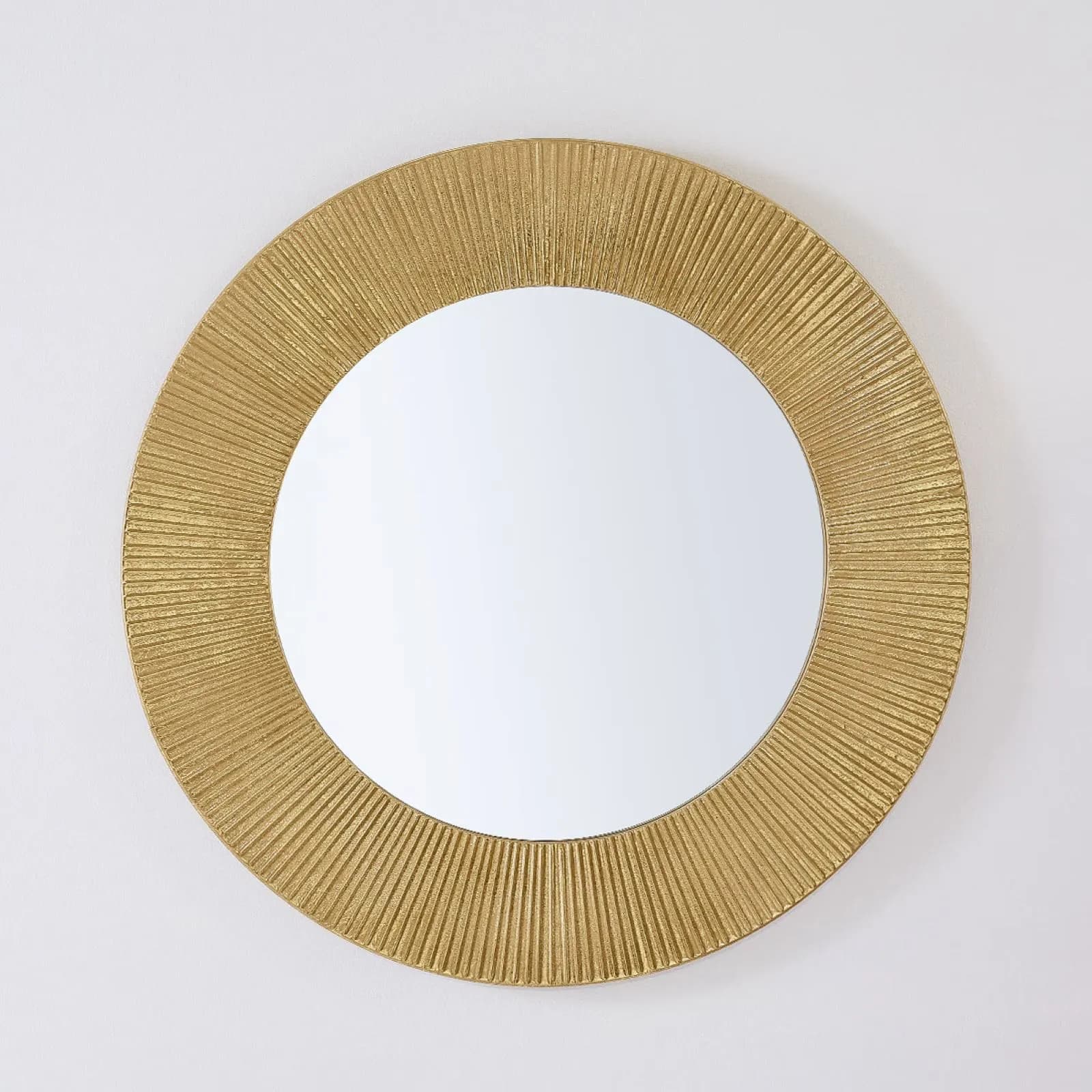 Specchio da interno rotondo 90 cm in metallo oro