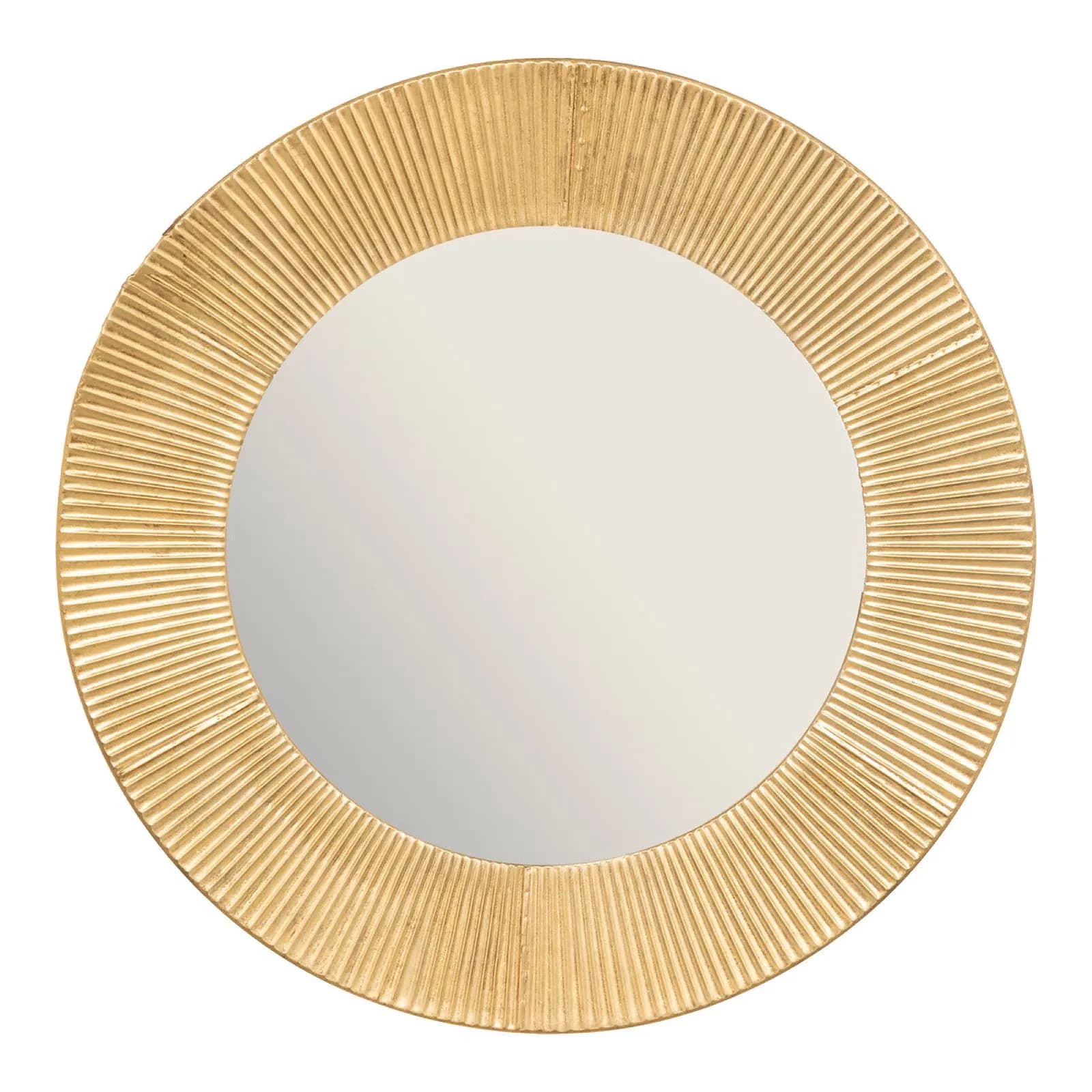 Specchio da interno rotondo 90 cm in metallo oro