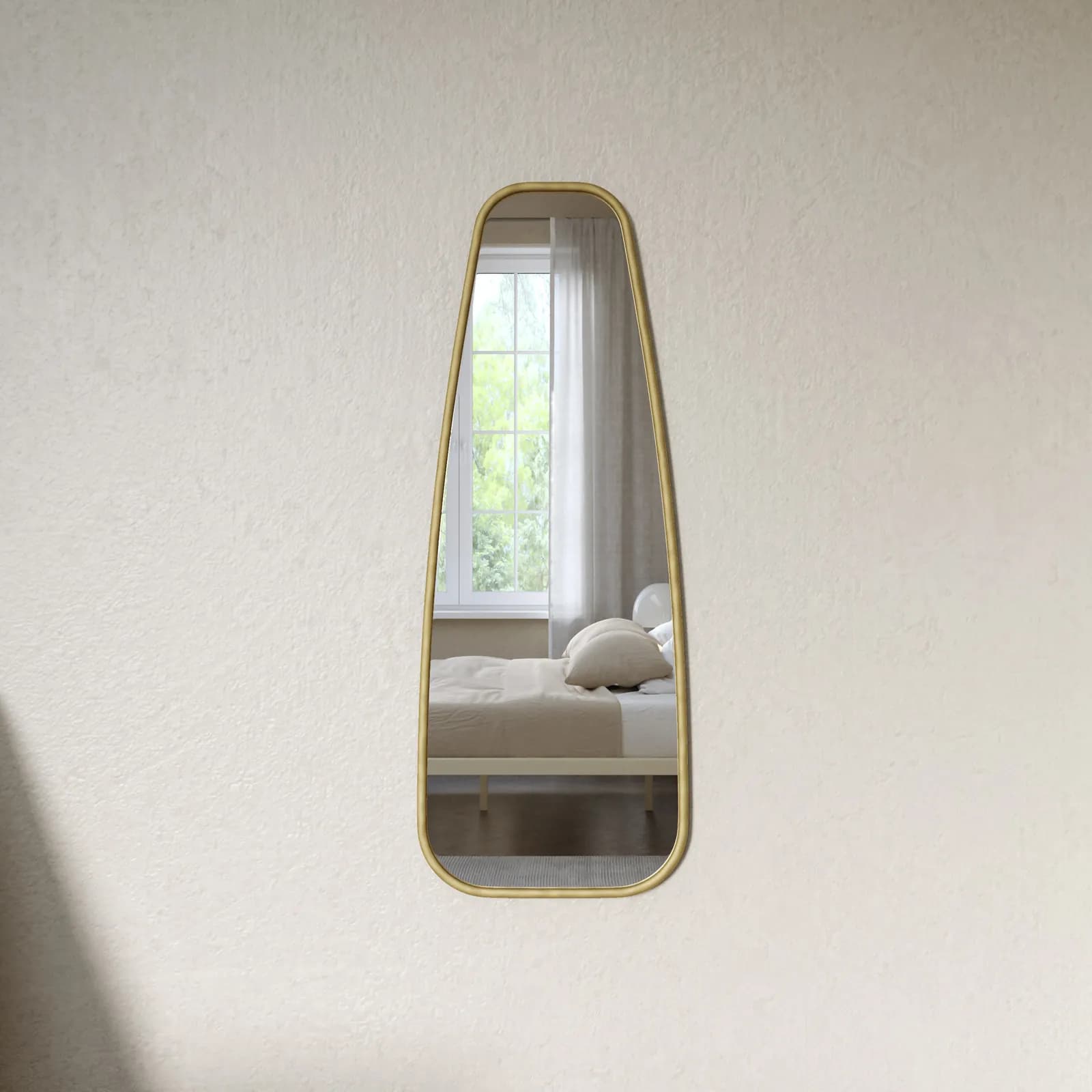 Specchio da parete 38x100h cm con cornice in metallo oro - Sylvan