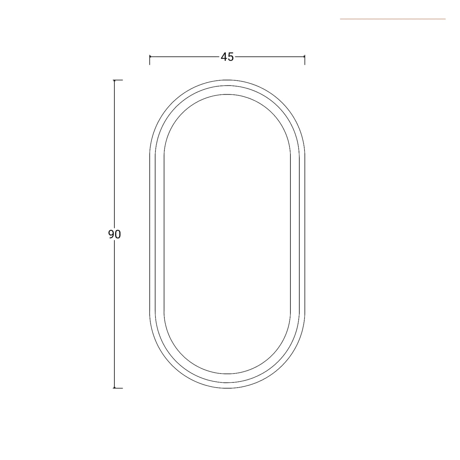 Specchio da parete 45x90h cm con cornice bianca - Hessen