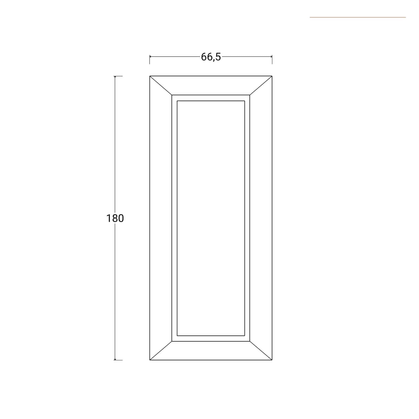 Specchio da parete 67x180h cm in legno con cornice noce - Anouk