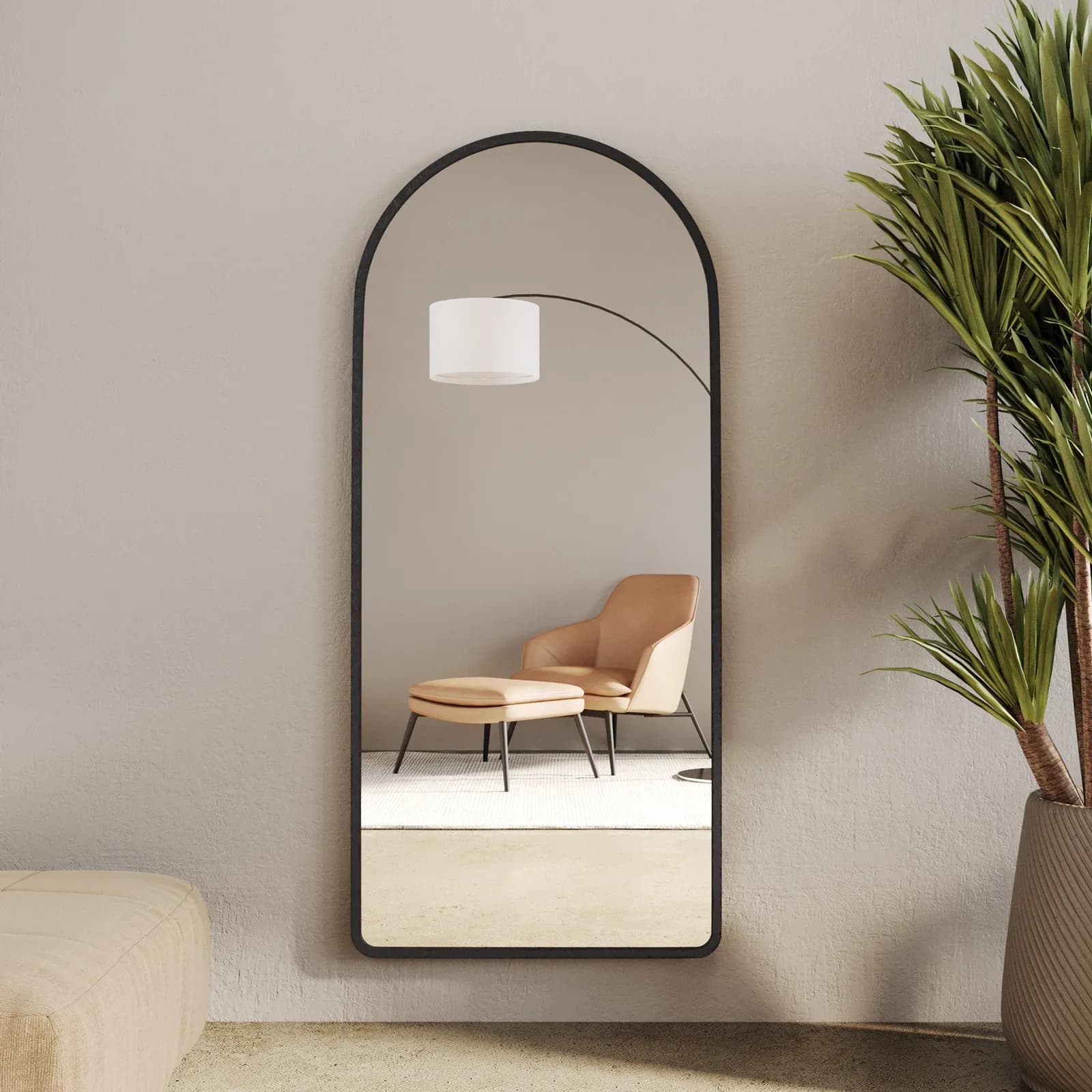 Specchio da parete 76x170h cm con cornice nera - Paremi