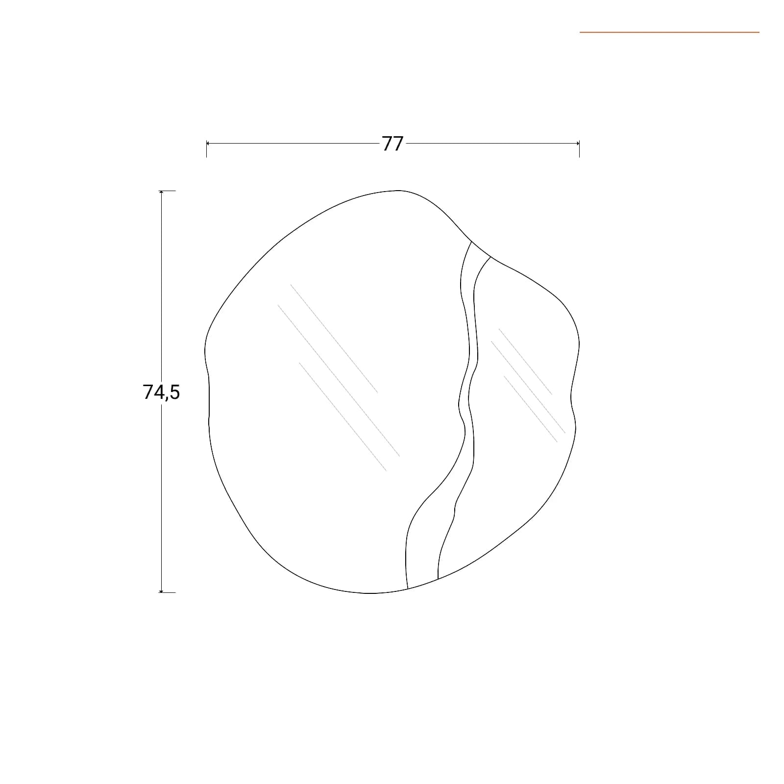 Specchio da parete 77x75h cm con dettaglio nero - Muelgo