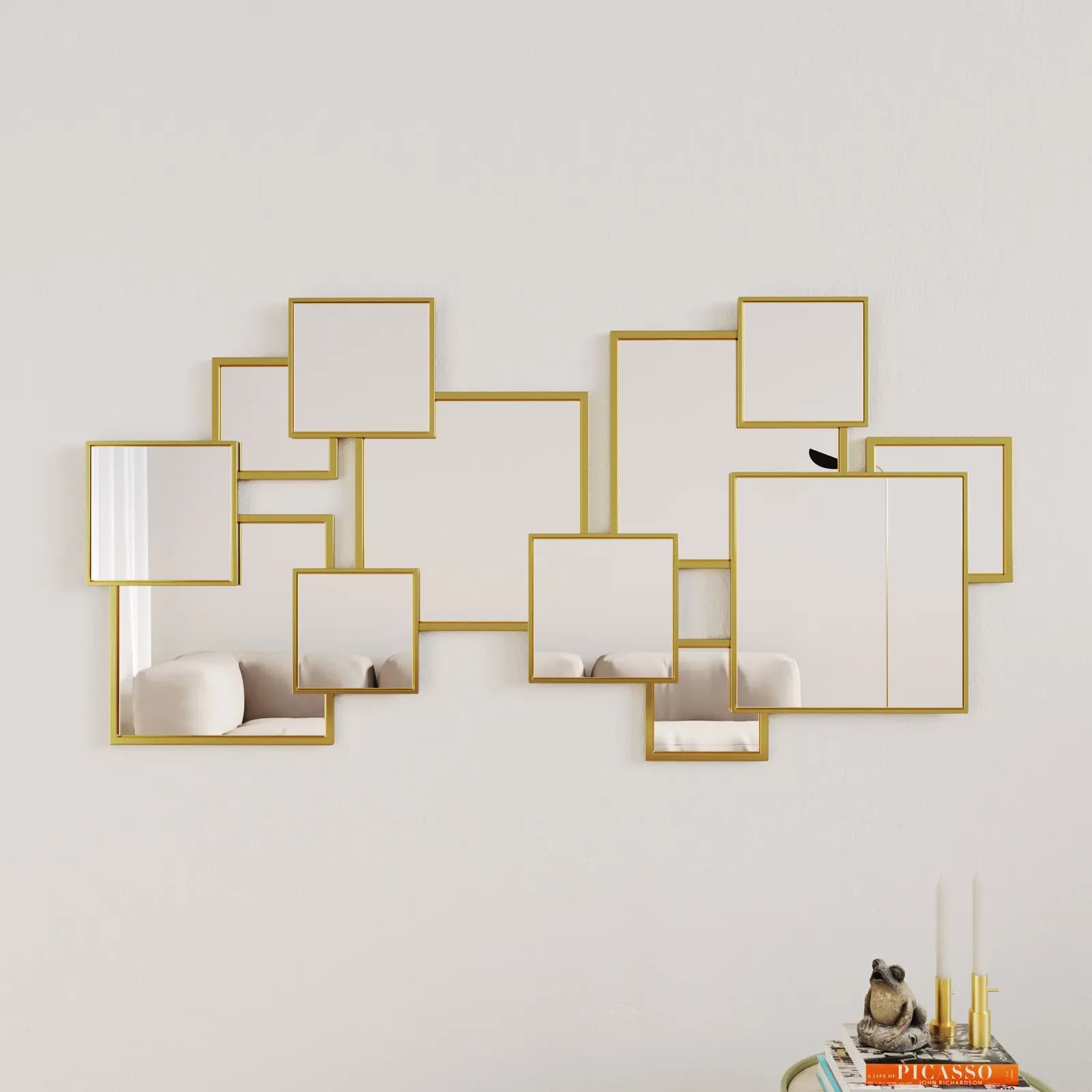 Specchio da parete reversibile 76x152h cm in metallo oro - Celeb