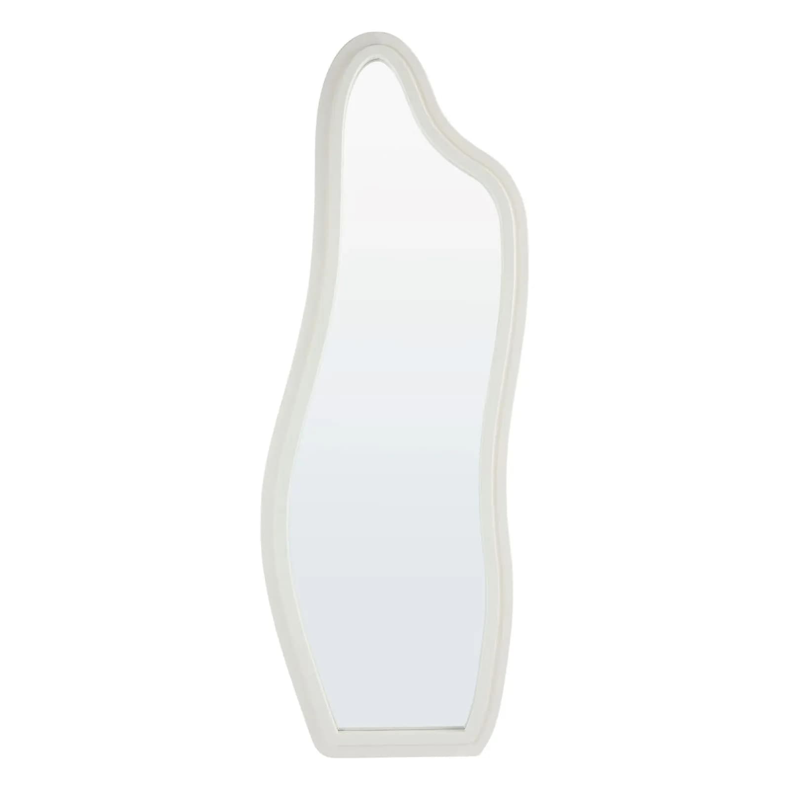 Specchio da terra o sospeso 160h cm in legno bianco effetto pietra