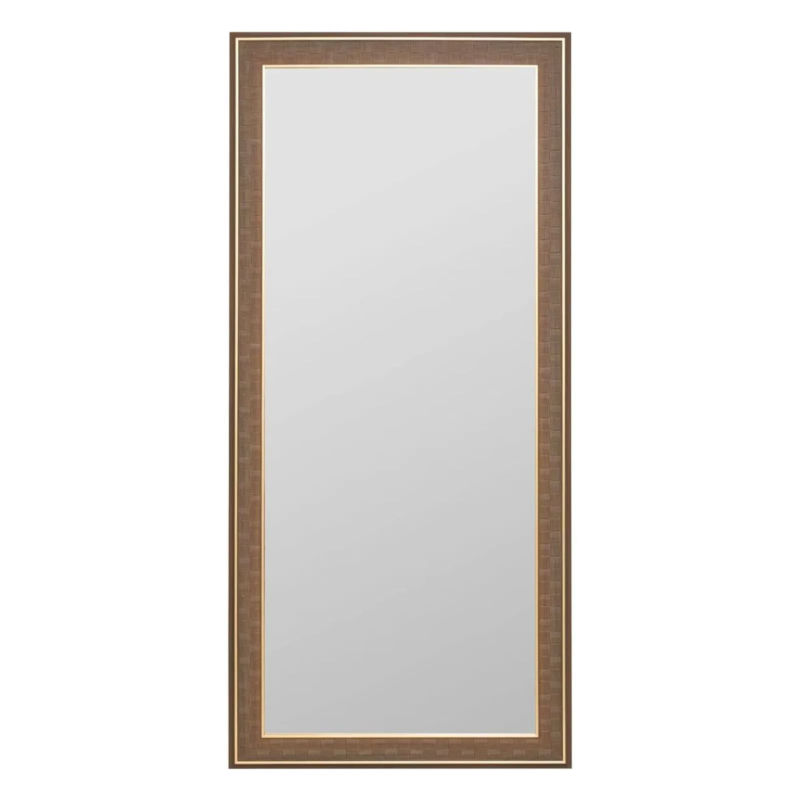 Specchio da terra o sospeso 160h cm reversibile effetto legno e oro