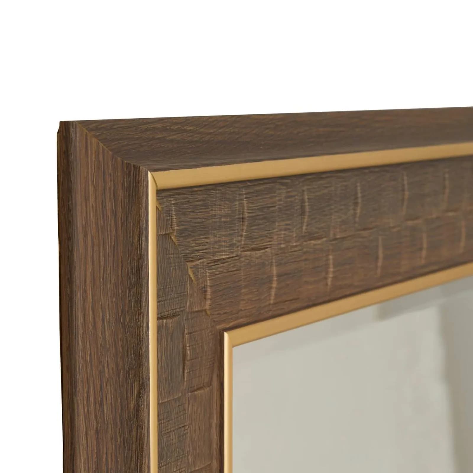 Specchio da terra o sospeso 160h cm reversibile effetto legno e oro