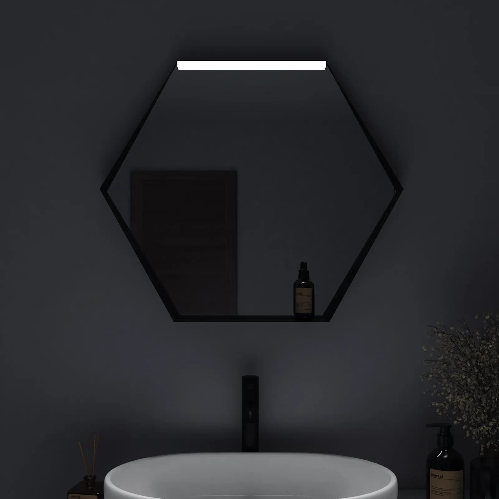 Specchio led 70x80 cm nero opaco luce fredda - Apis