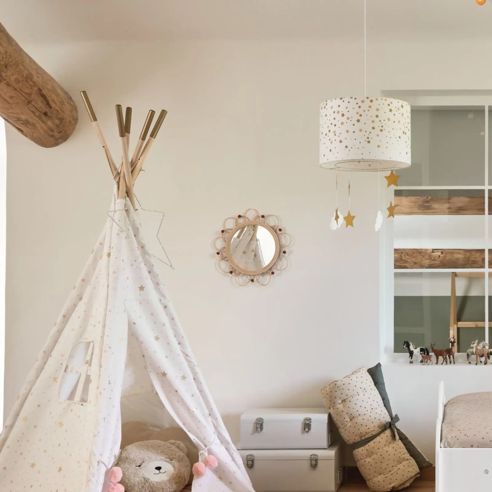 Specchio per bambini 38 cm in rattan - Rattantouille