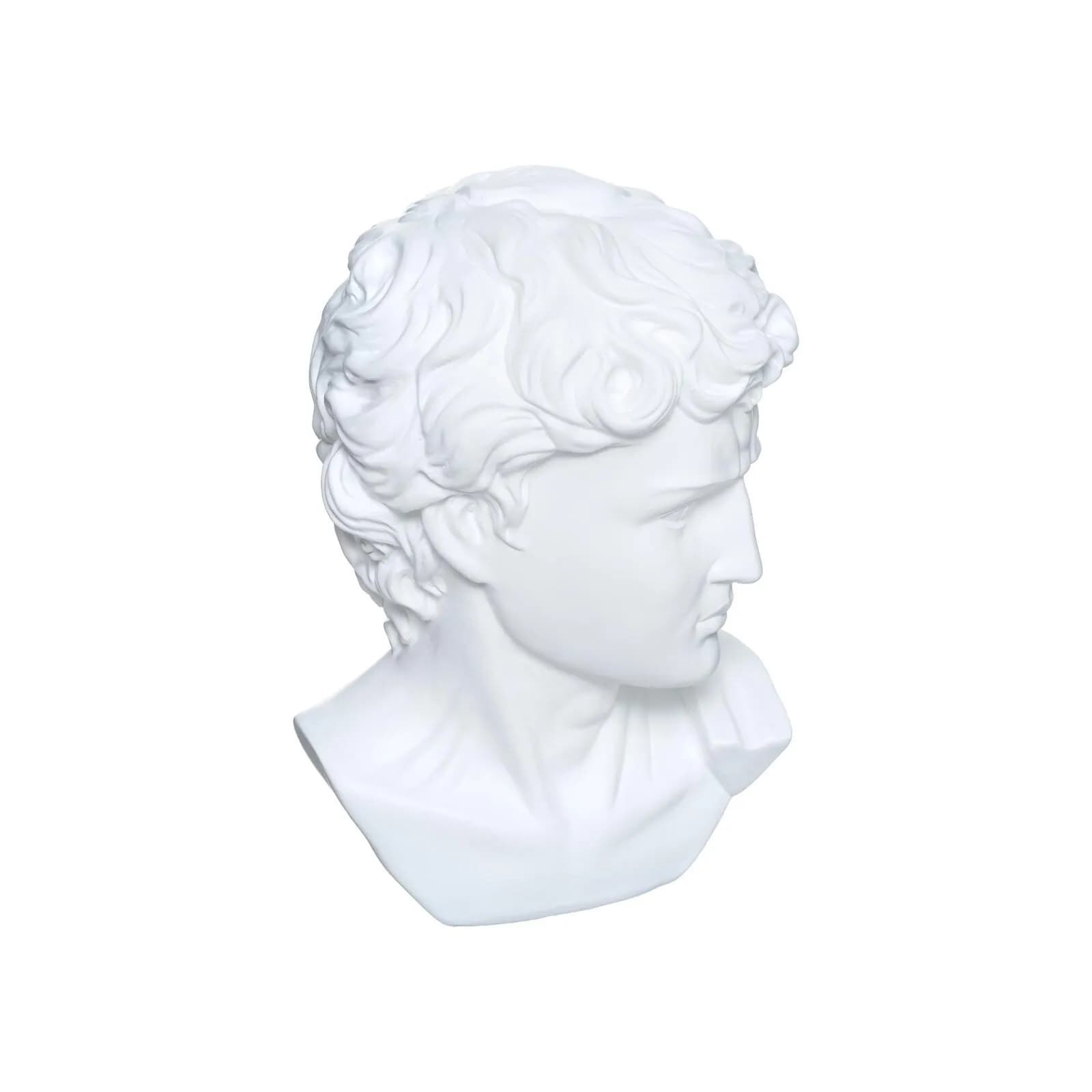 Figura decorativa David in pietra artificiale bianco