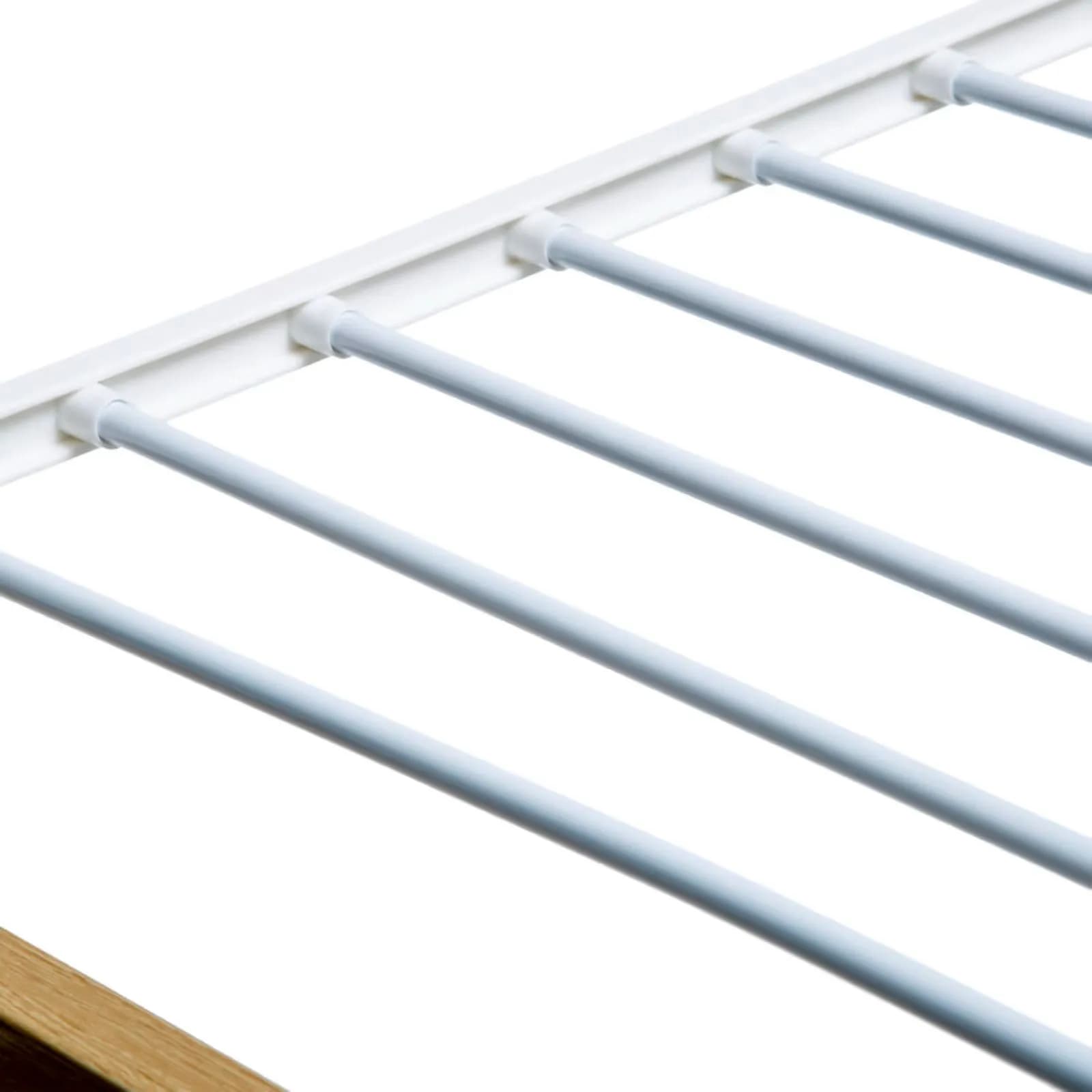 Stendibiancheria 117x103h cm richiudibile in acciaio effetto legno e bianco con ruote