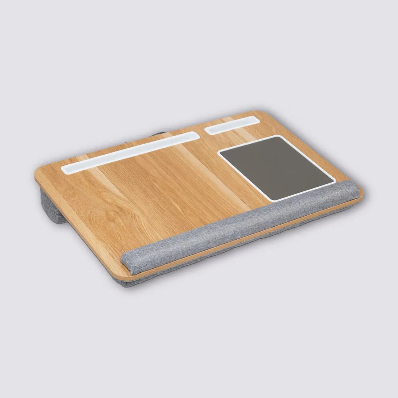 Supporto per computer 56x38 cm in legno con tappetino portatablet e portacellulare