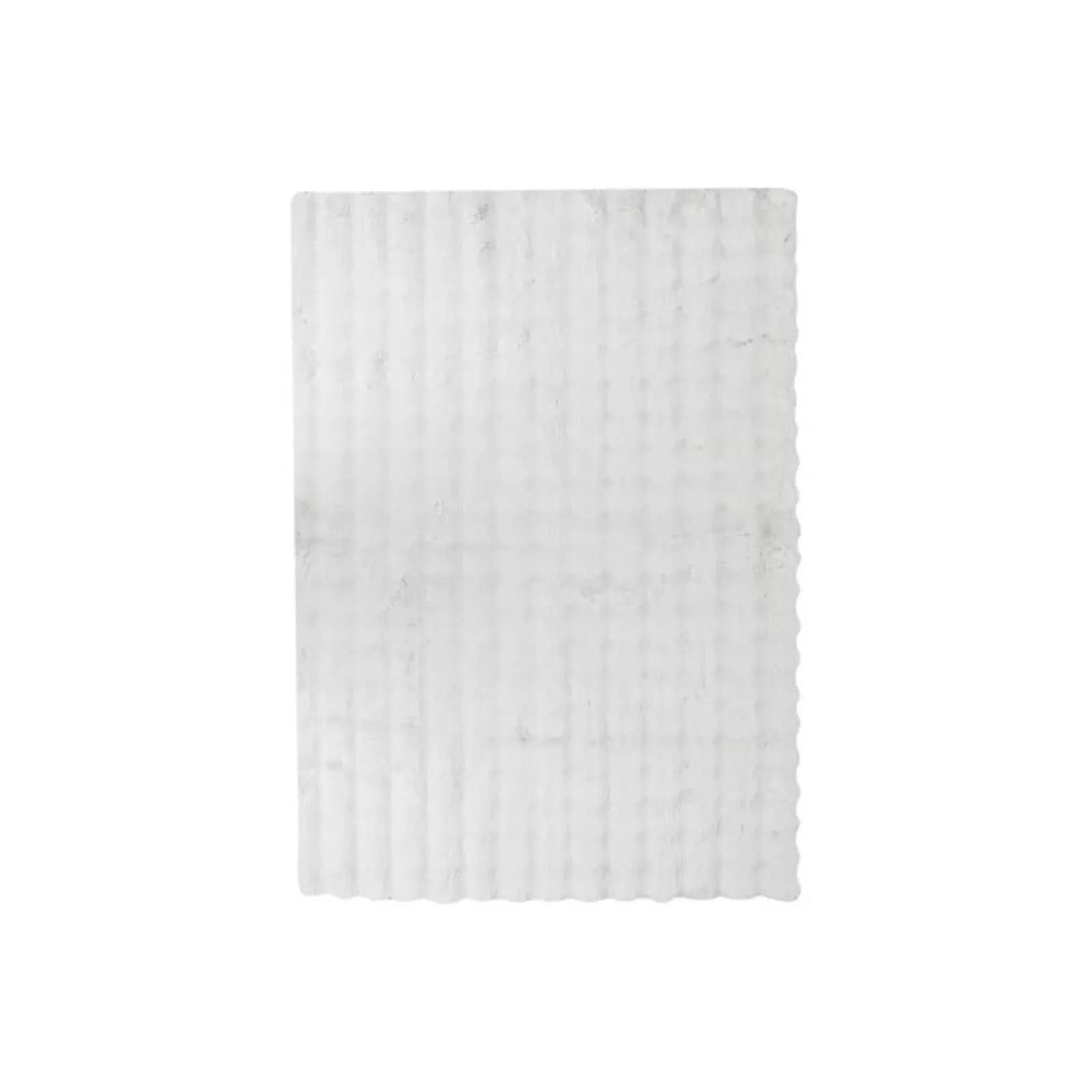 Tappeto 120x170 cm in similpelliccia effetto 3D bianco