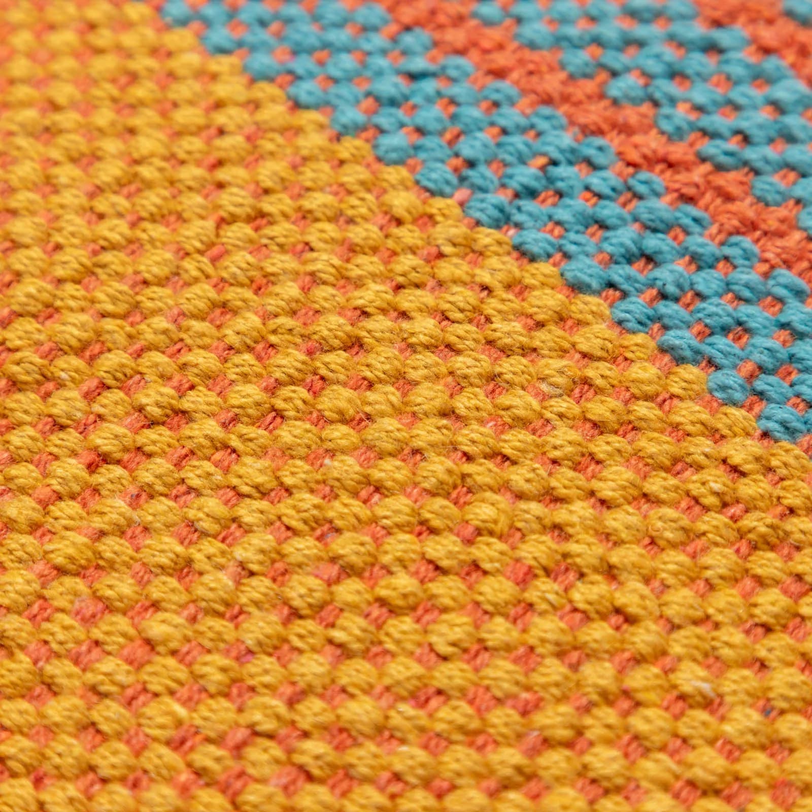 Tappeto 60x90 cm in cotone senape con frange