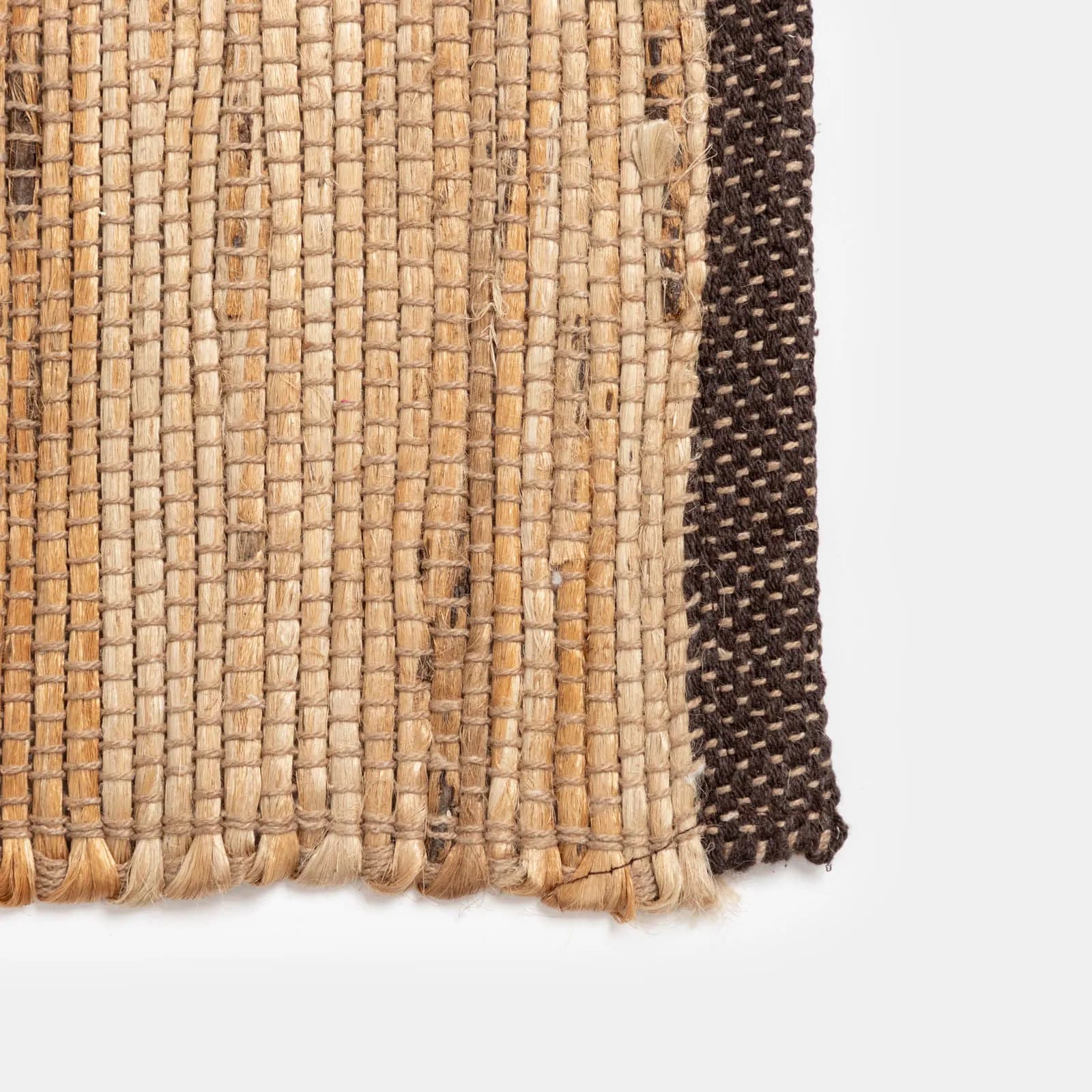 Tappeto 70x140 cm in cotone e juta naturale marrone intrecciato